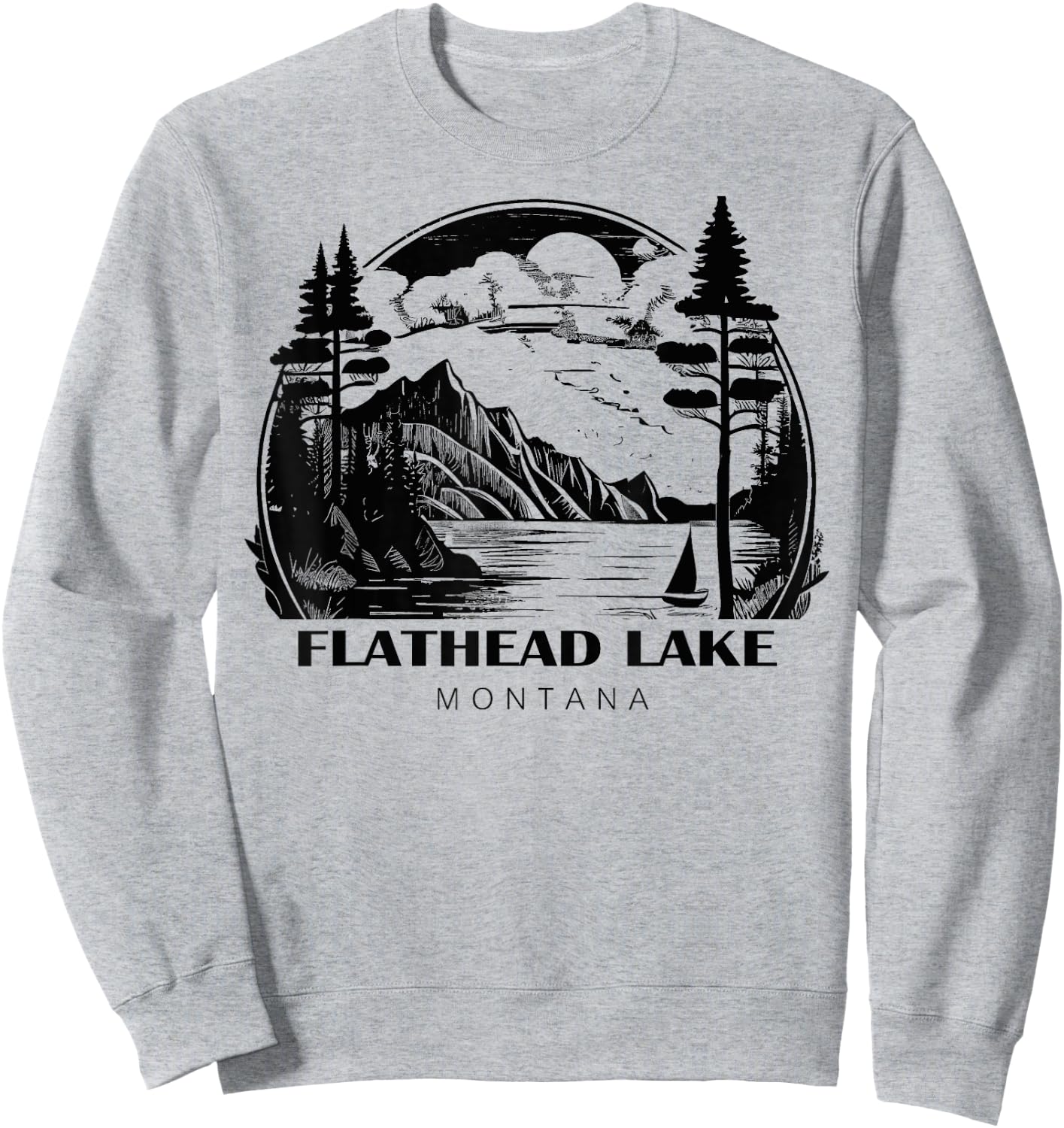 Flathead Lake Montana Sweatshirt - Sweatshirt | Ash