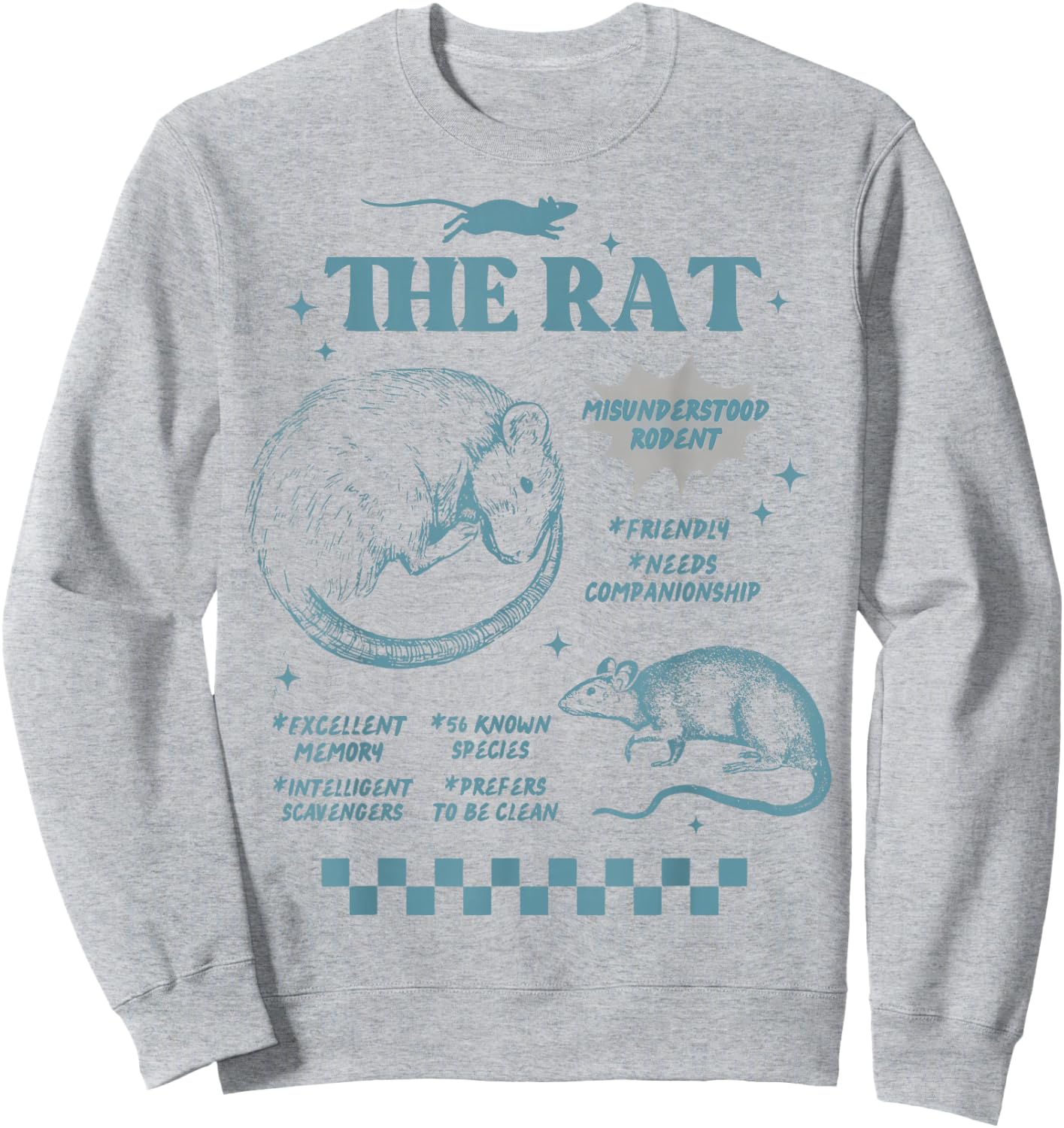 The Rat Rodent Retro Rat Misunderstood Rodent Sweatshirt - Sweatshirt | Ash