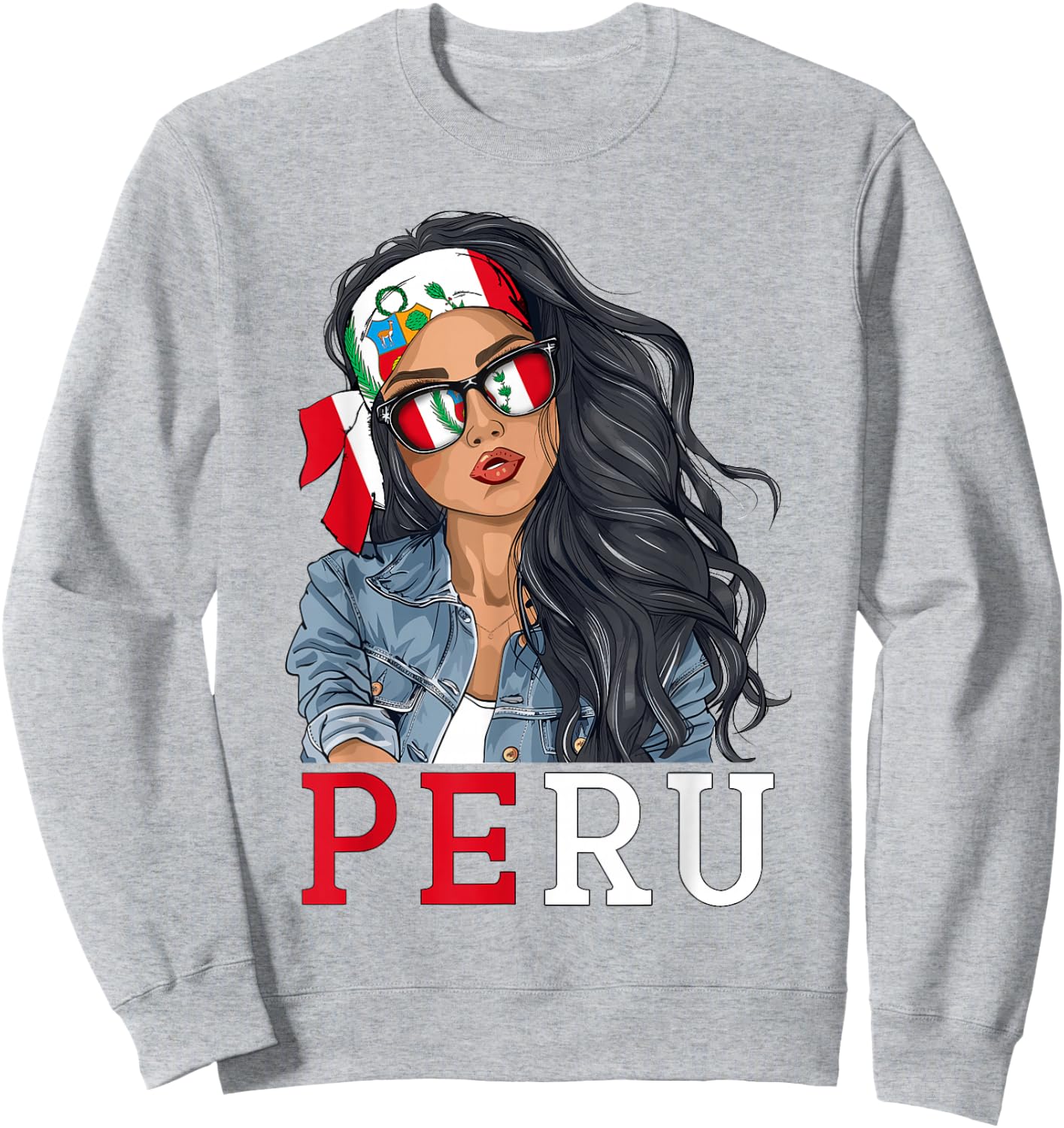 Peruvian Woman Products Flag Uniform Heritage Peru Sweatshirt - Sweatshirt | Ash