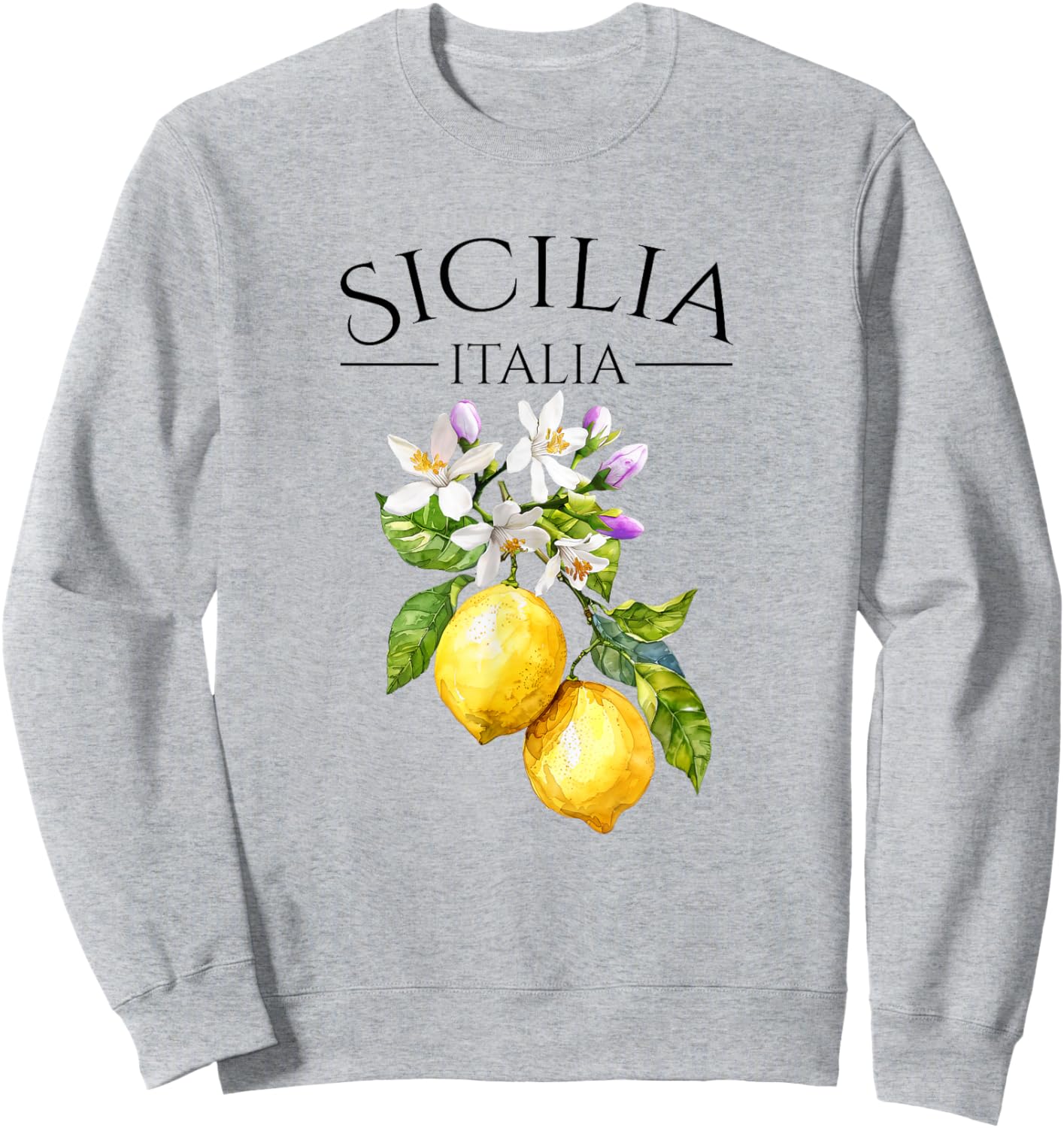 Sicilia Italian Souvenir Italy Lemons Sweatshirt - Sweatshirt | Ash