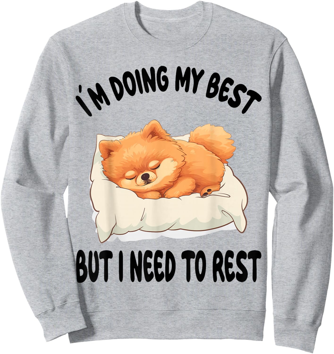 Pomeranian Official Sleepshirt Pajamas Nightgown Sweatshirt - Sweatshirt | Ash
