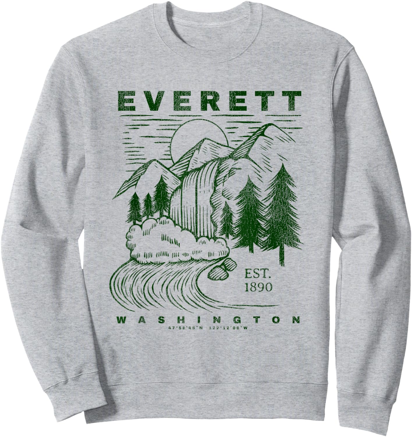 Everett Washington Neat Travel Souvenir Rustic Everett Sweatshirt - Sweatshirt | Ash