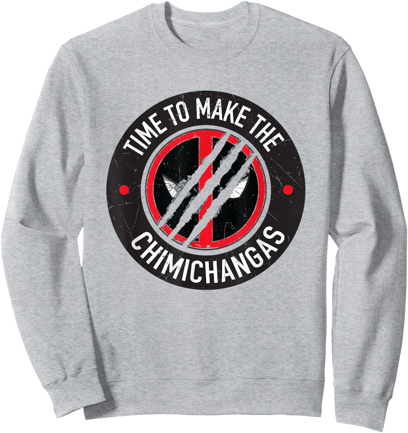 Marvel Deadpool & Wolverine Time To Make Chimichangas Logo Sweatshirt - Sweatshirt | Ash