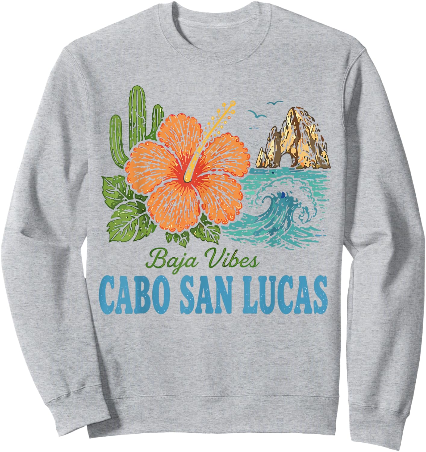 Cabo San Lucas Mexico Retro Vintage Beach Vacation Sweatshirt - Sweatshirt | Ash