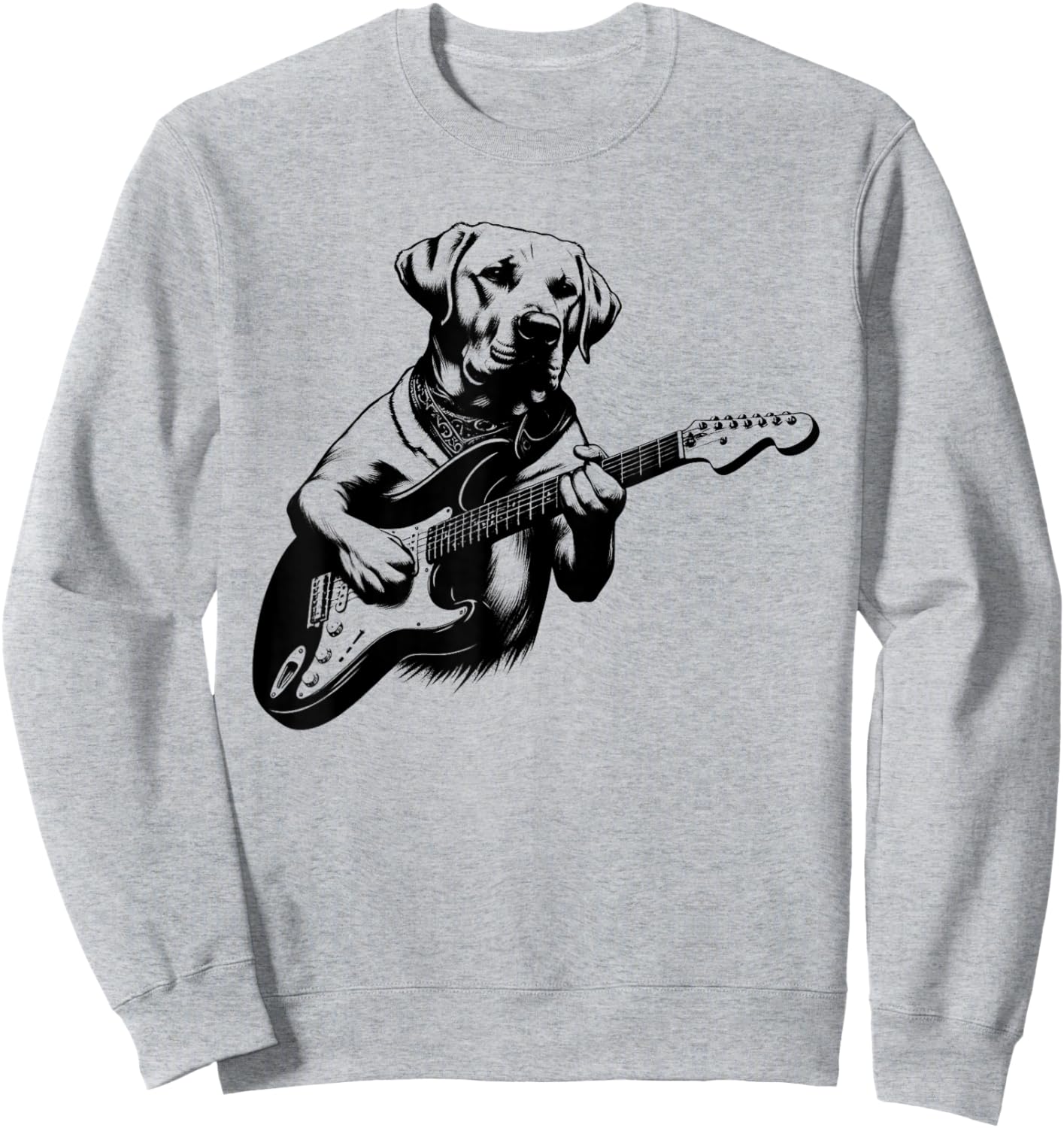 Labrador Dog Playing Electric Guitar Rock Star Guitarist Sweatshirt - Sweatshirt | Ash