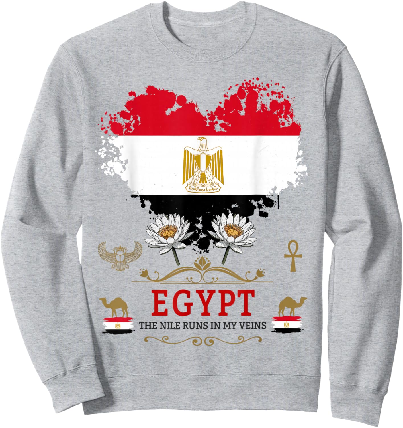 Egyptian Flag Outfit Idea For Kids Egyptian Heritage Themed Sweatshirt - Sweatshirt | Ash