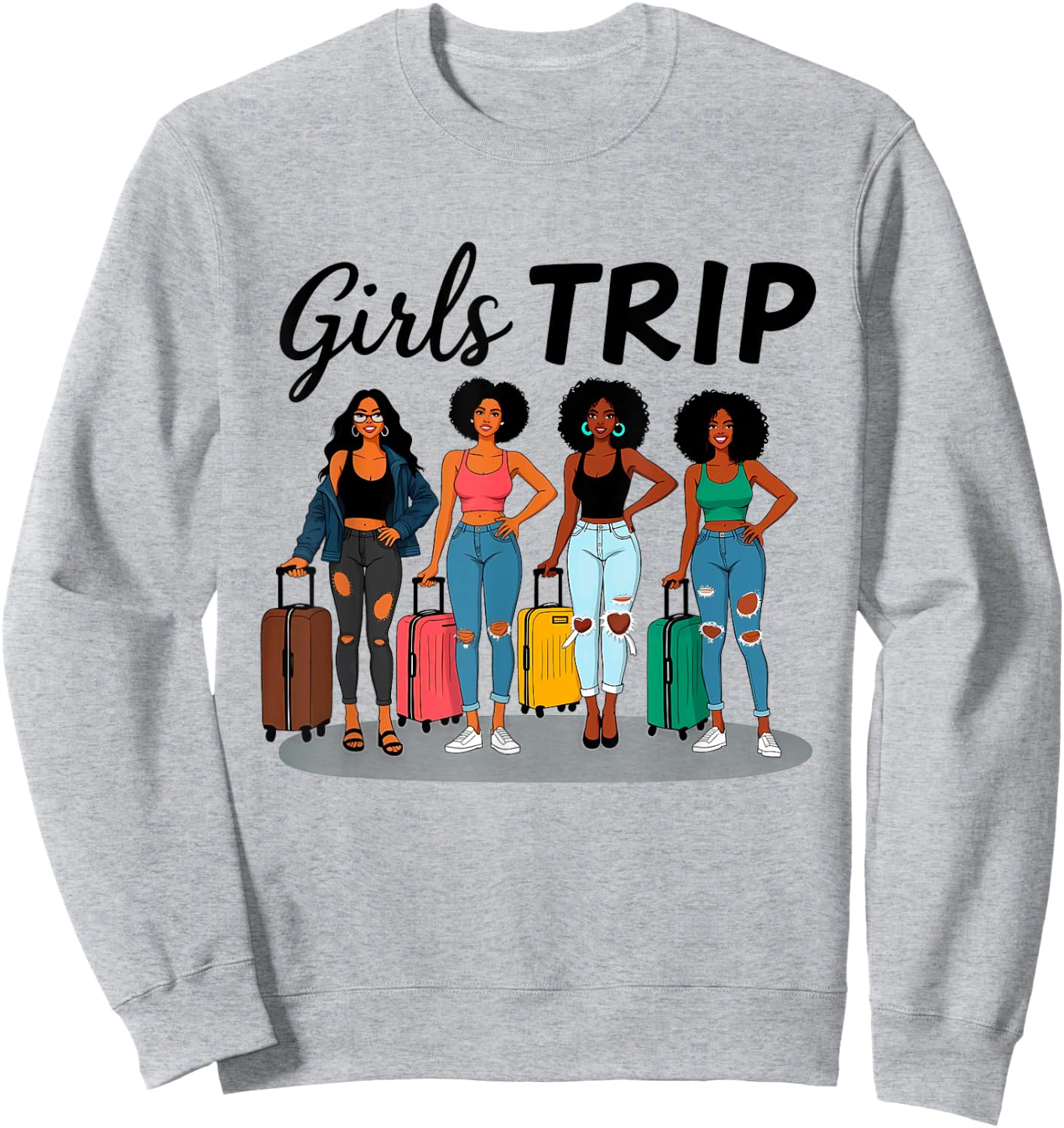 Girls Trip Black Girl Women Queen Melanin Sweatshirt - Sweatshirt | Ash