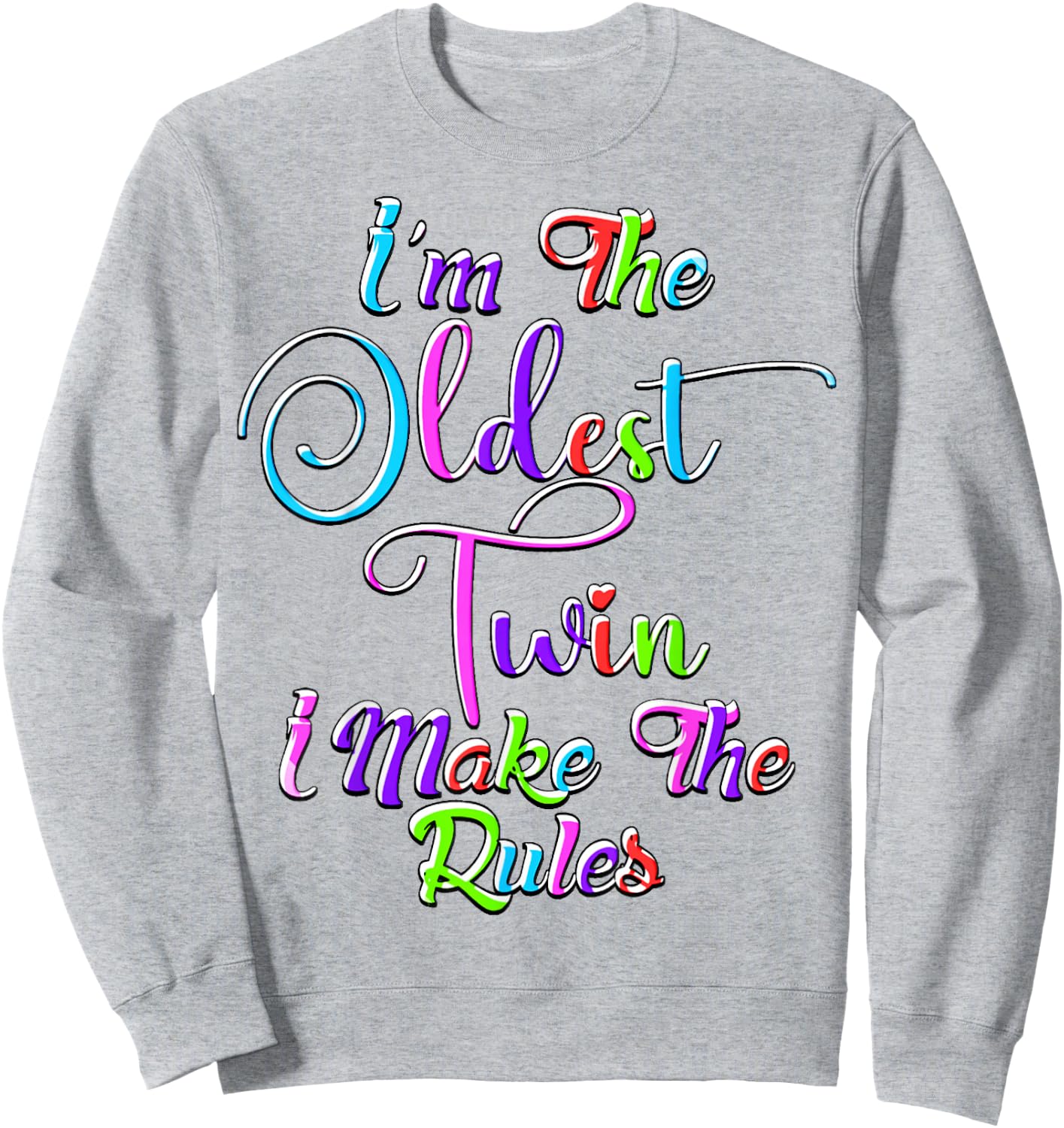 Oldest Twin Shirt Birthday Sibling Funny Twins Matching Sweatshirt - Sweatshirt | Ash