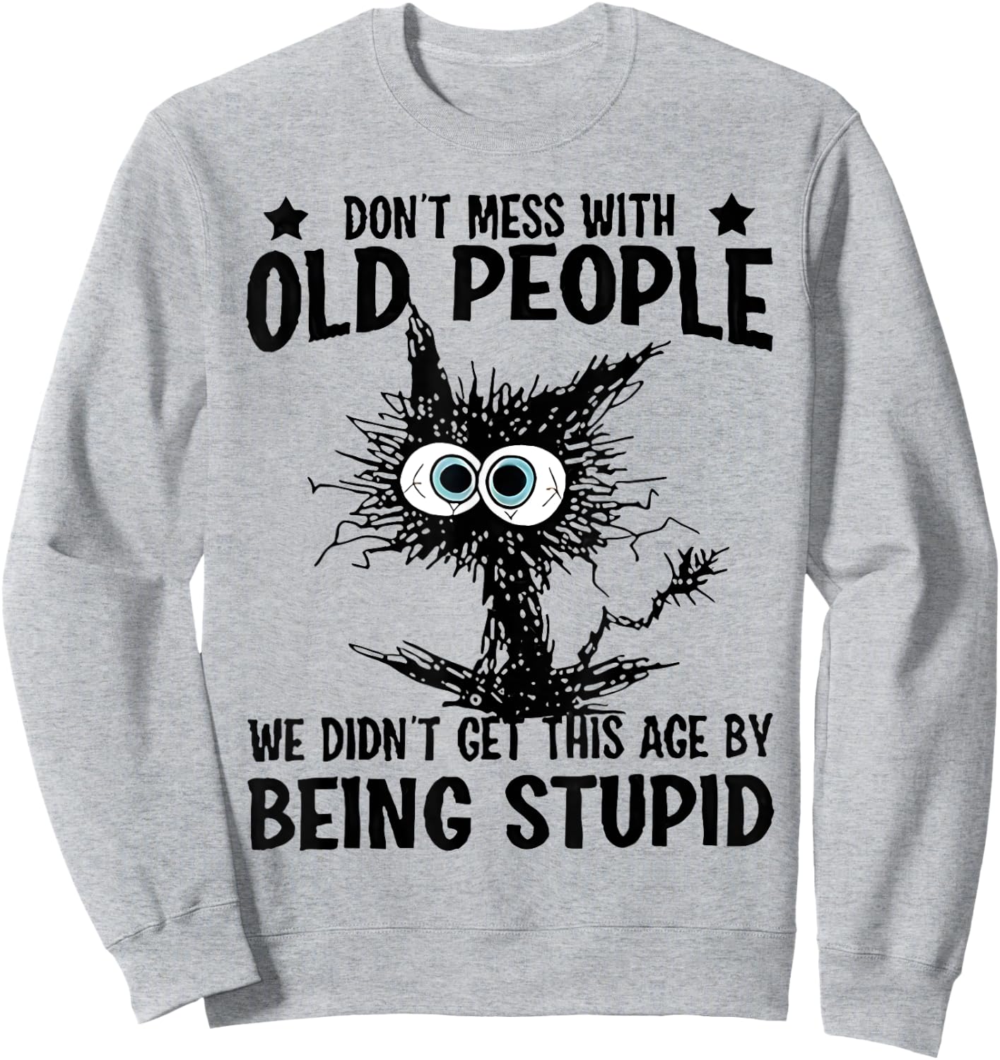Don't Mess With Old People Do Not Mess With Old People Cat Men Women Sweatshirt - Sweatshirt | Ash