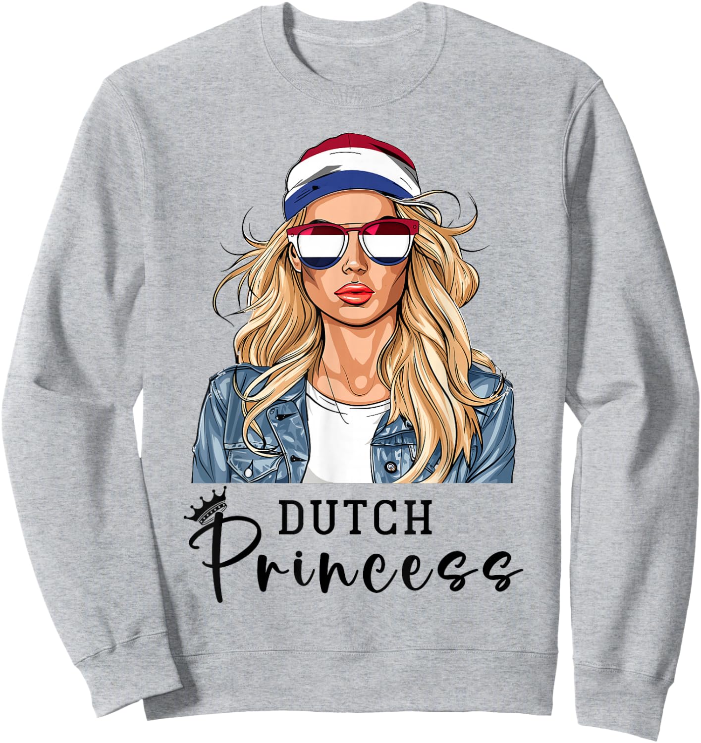 Dutch Flag Souvenirs Woman Princess Products Netherlands Sweatshirt - Sweatshirt | Ash