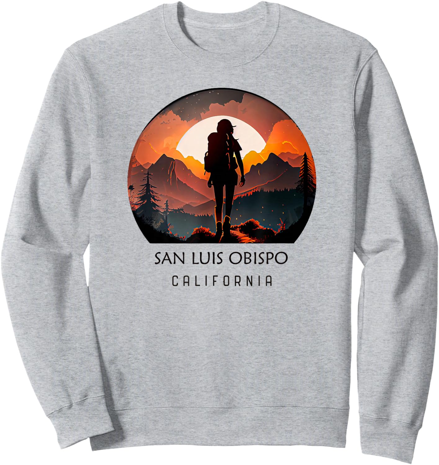 San Luis Obispo Hiking Outdoors Souvenir Sweatshirt - Sweatshirt | Ash