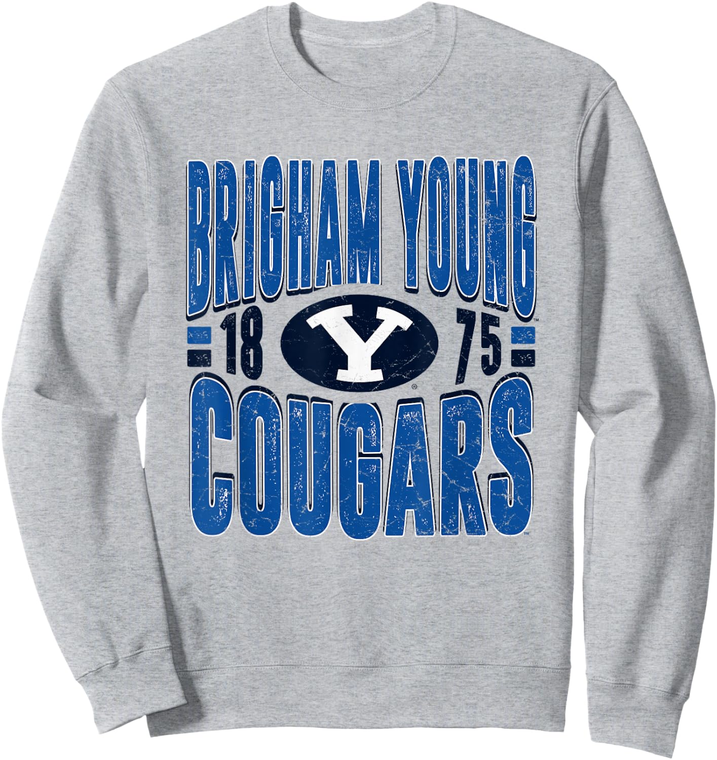 BYU Cougars Vintage 90's Retro White Officially Licensed Sweatshirt - Sweatshirt | Ash