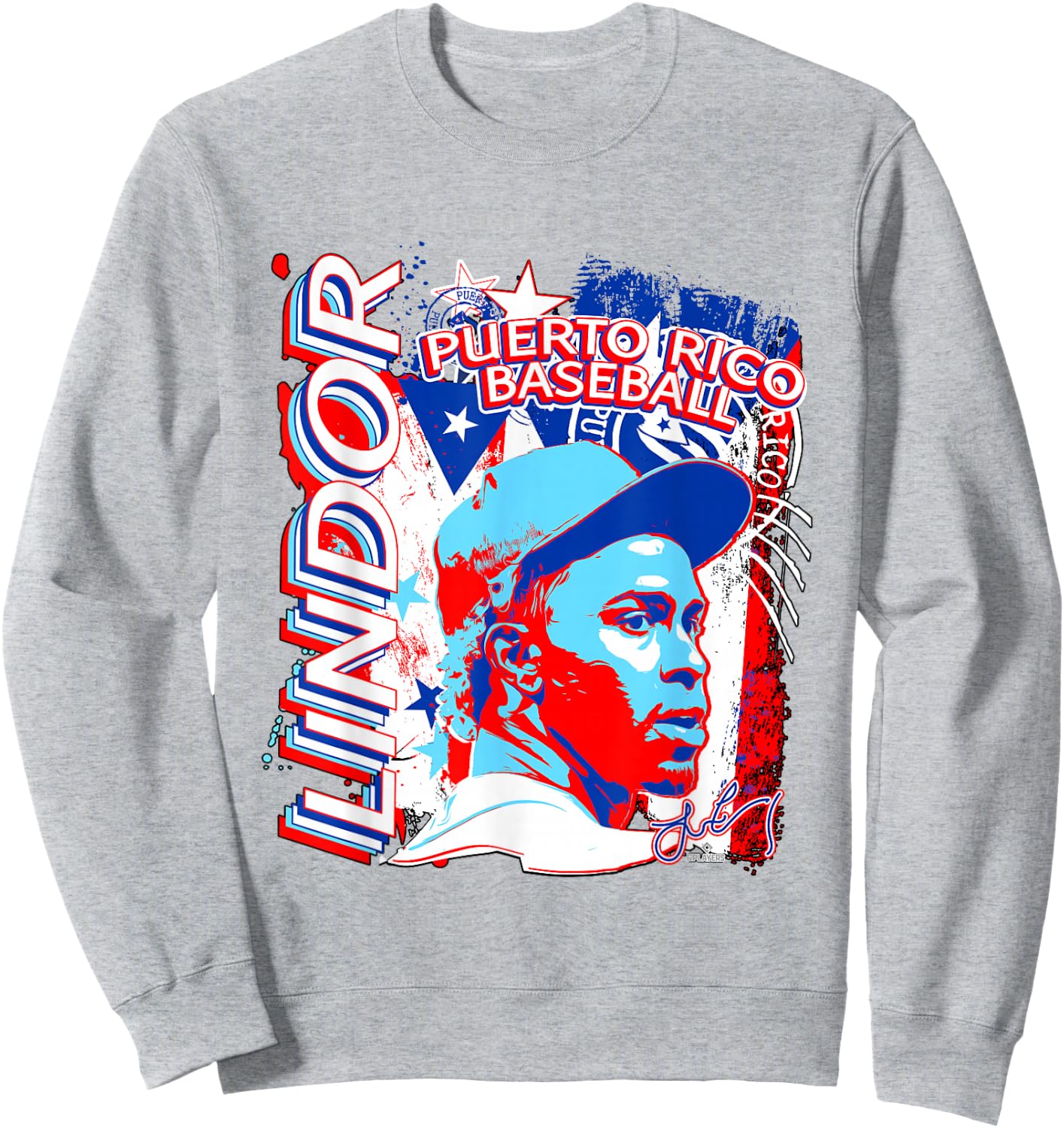 Francisco Lindor International Baseball Puerto Rico MLBPA Sweatshirt - Sweatshirt | Ash