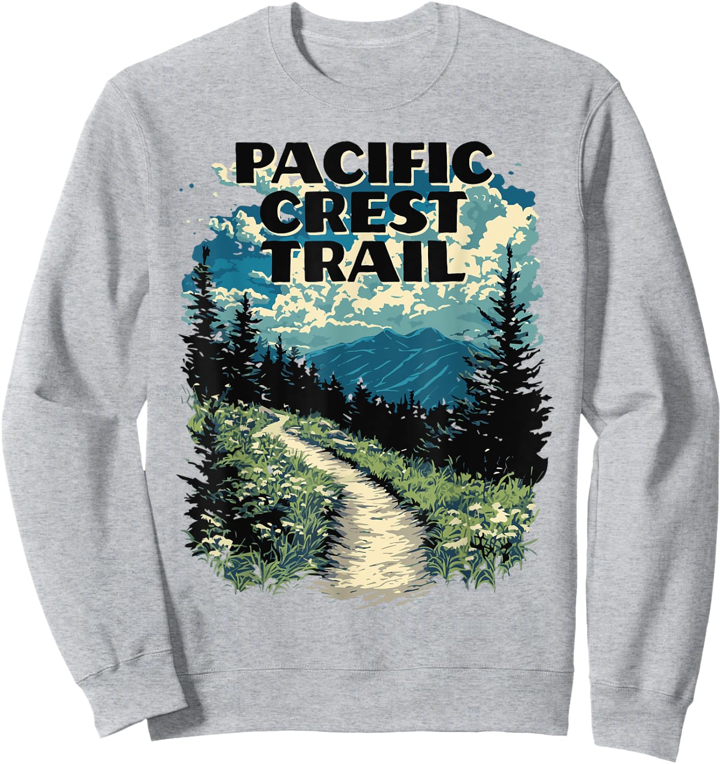 Symbiosis Supply Co. Pacific Crest Trail Classic Fit , Grey, Small Sweatshirt - Sweatshirt | Ash