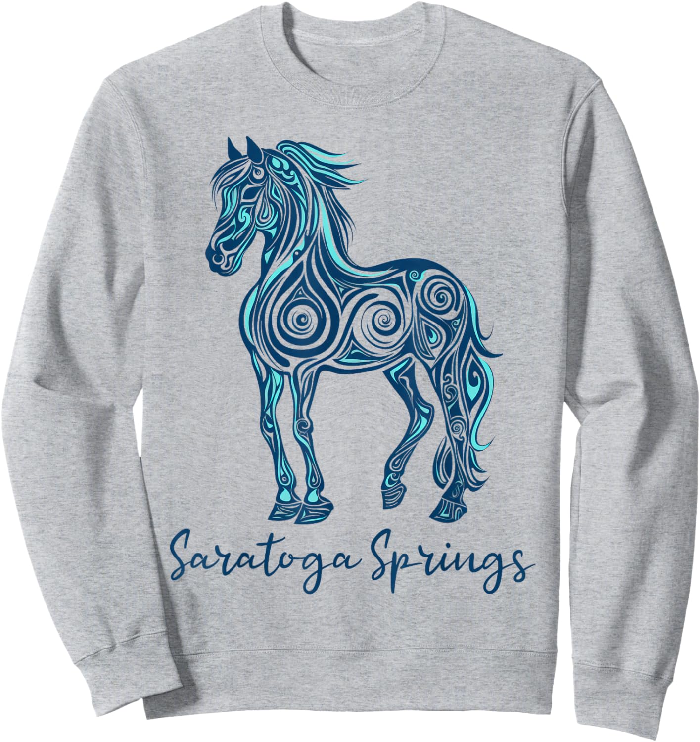 Saratoga Spring New York NY | Horse Race Sweatshirt - Sweatshirt | Ash