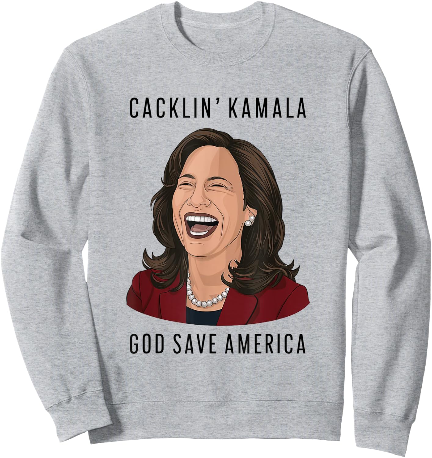 Socialdudtees Funny Anti Laughing Kamala Harris Election Sweatshirt - Sweatshirt | Ash
