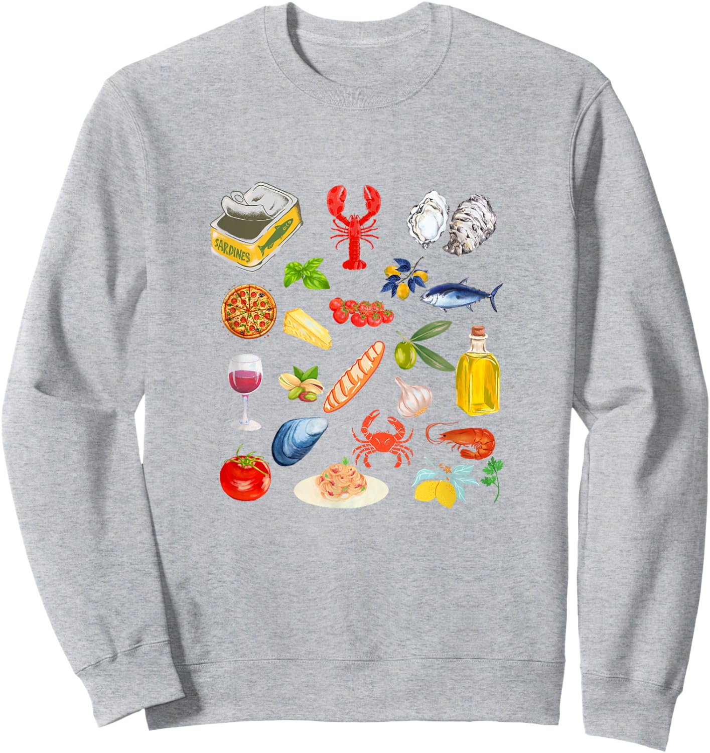 Italian summer Sardines tinned fish tomato girl food lover Sweatshirt - Sweatshirt | Ash