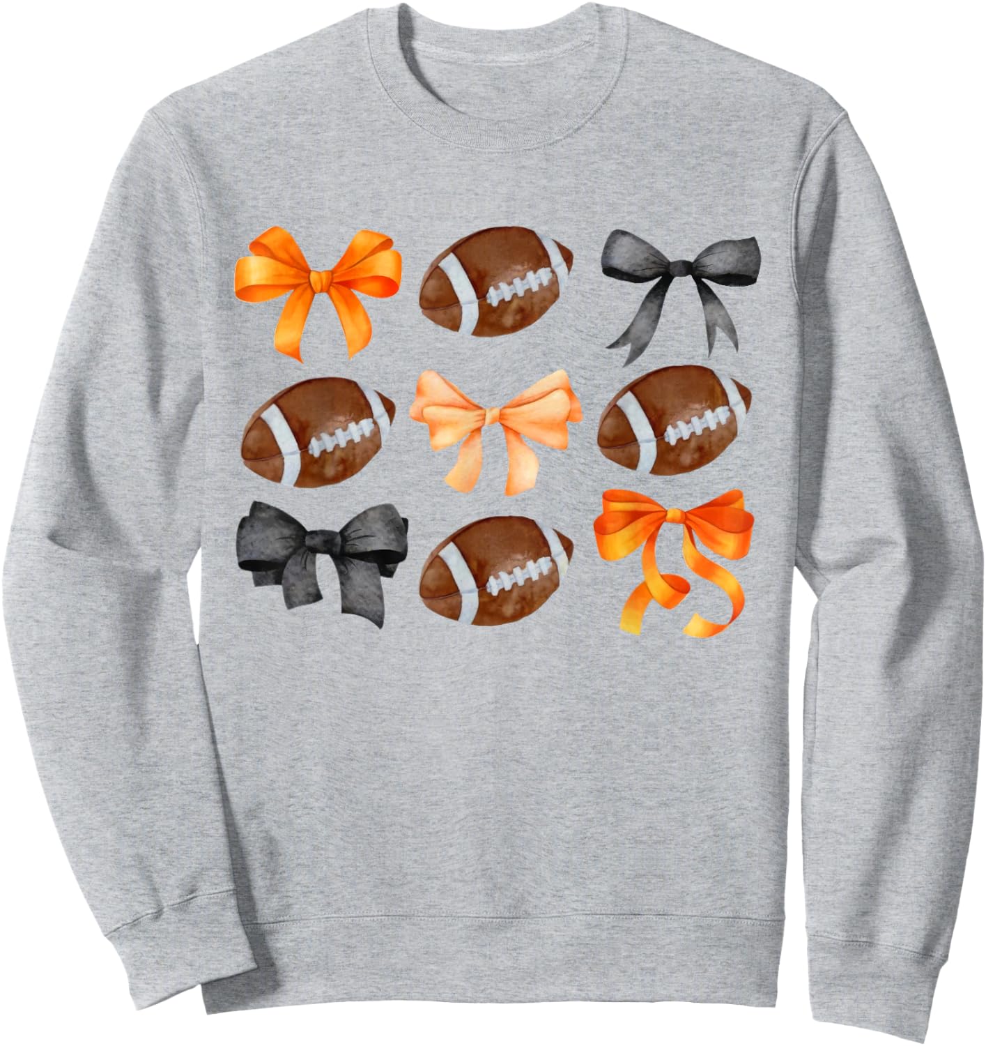 Coquette Football Bow Football Mom Game Day Women Girls Kids Sweatshirt - Sweatshirt | Ash