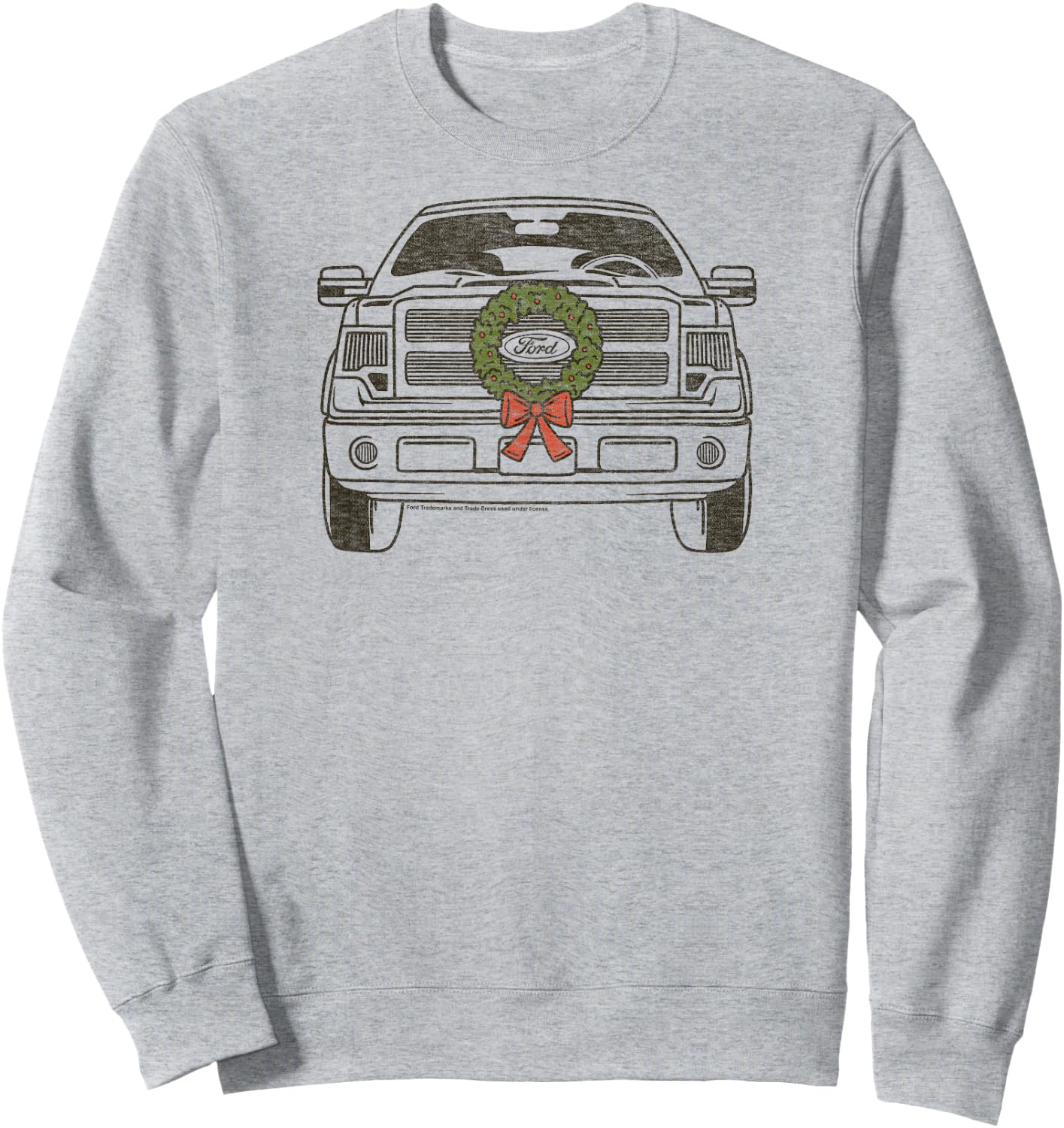 Ford - F150 2009 Truck with Christmas Wreath Sweatshirt - Sweatshirt | Ash