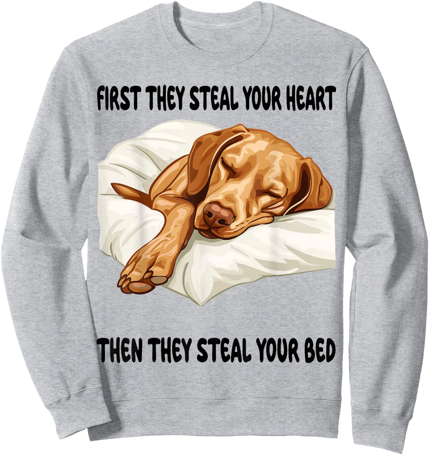 Vizsla Sleeping Pajamas Nightgown Sweatshirt - Sweatshirt | Ash