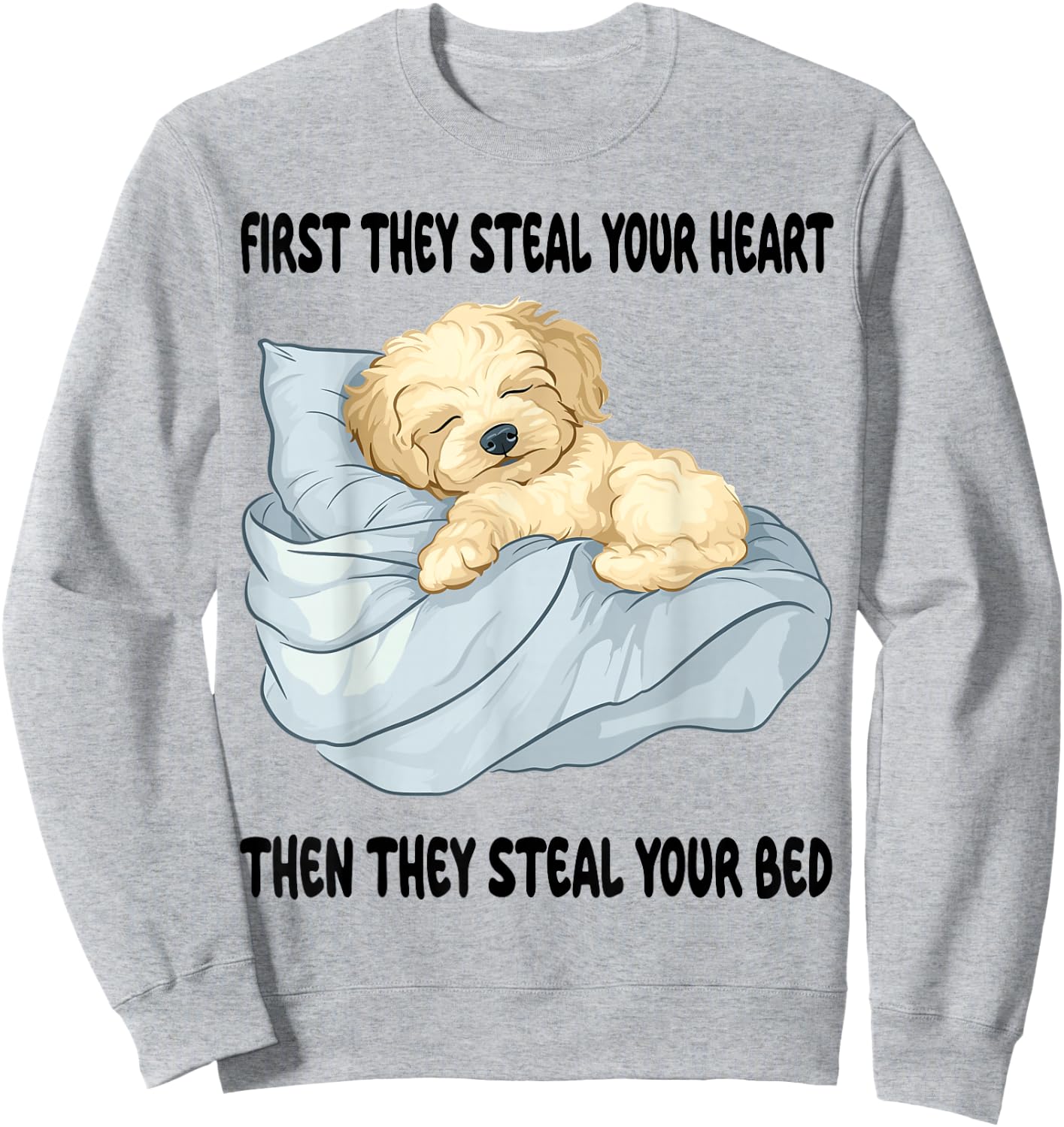 Maltipoo Sleeping Pajamas Nightgown Sweatshirt - Sweatshirt | Ash