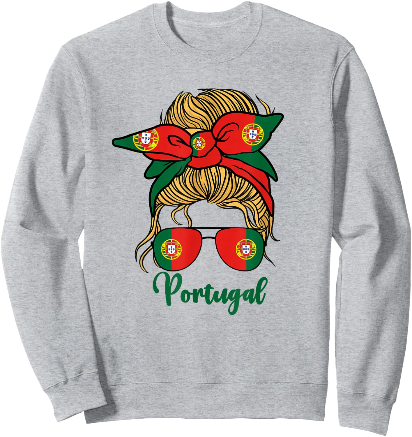 Cute Portuguese Girl Women Portuguesa Portugal Flag Girls Sweatshirt - Sweatshirt | Ash