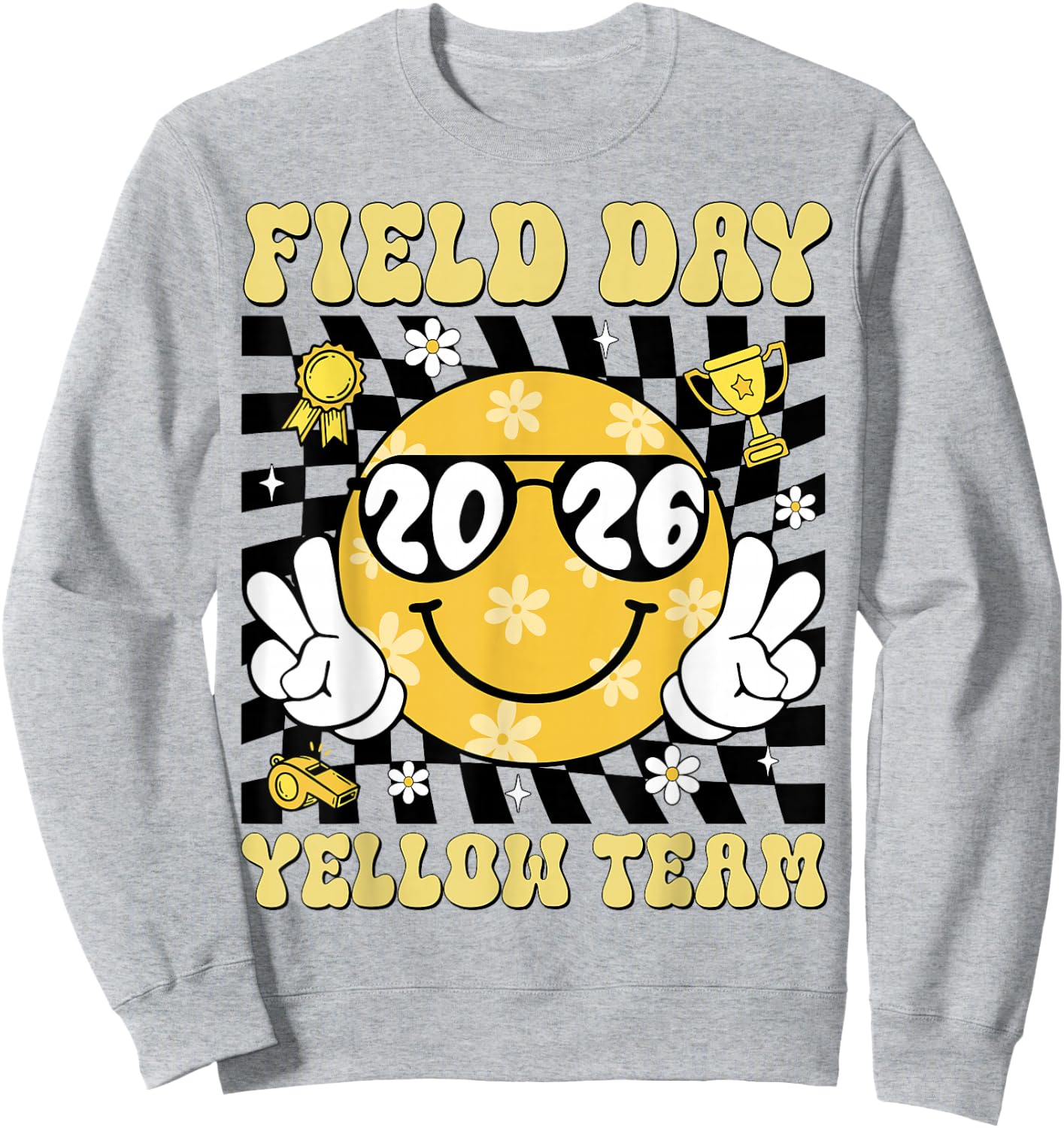 Field Day Yellow Team Funny for Teacher Kids Field Day Games Sweatshirt - Sweatshirt | Ash