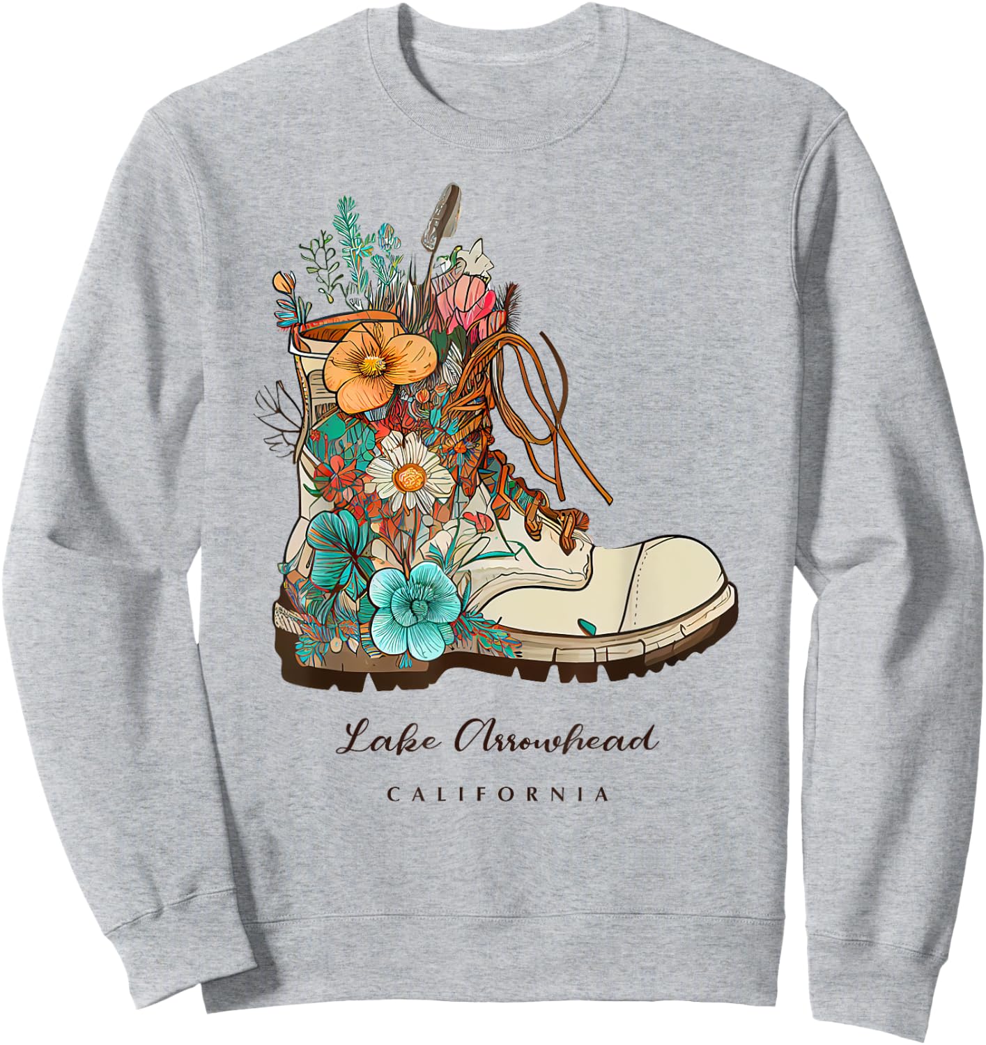 Lake Arrowhead Hiking Outdoors Souvenir Sweatshirt - Sweatshirt | Ash