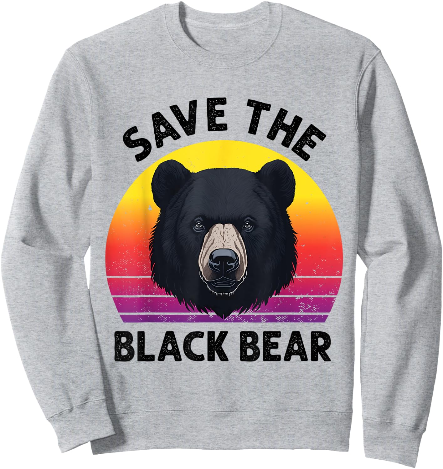 Funny Save The Black Bear Gifts for American Bear Lovers Sweatshirt - Sweatshirt | Ash