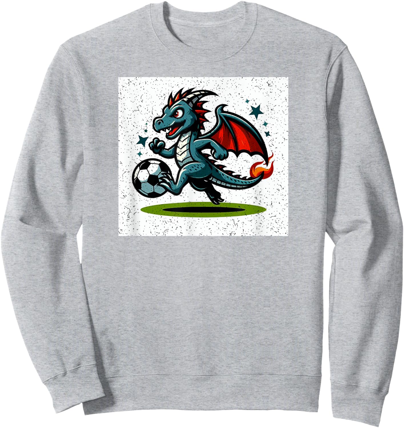 Dragon Playing Soccer Sweatshirt - Sweatshirt | Ash