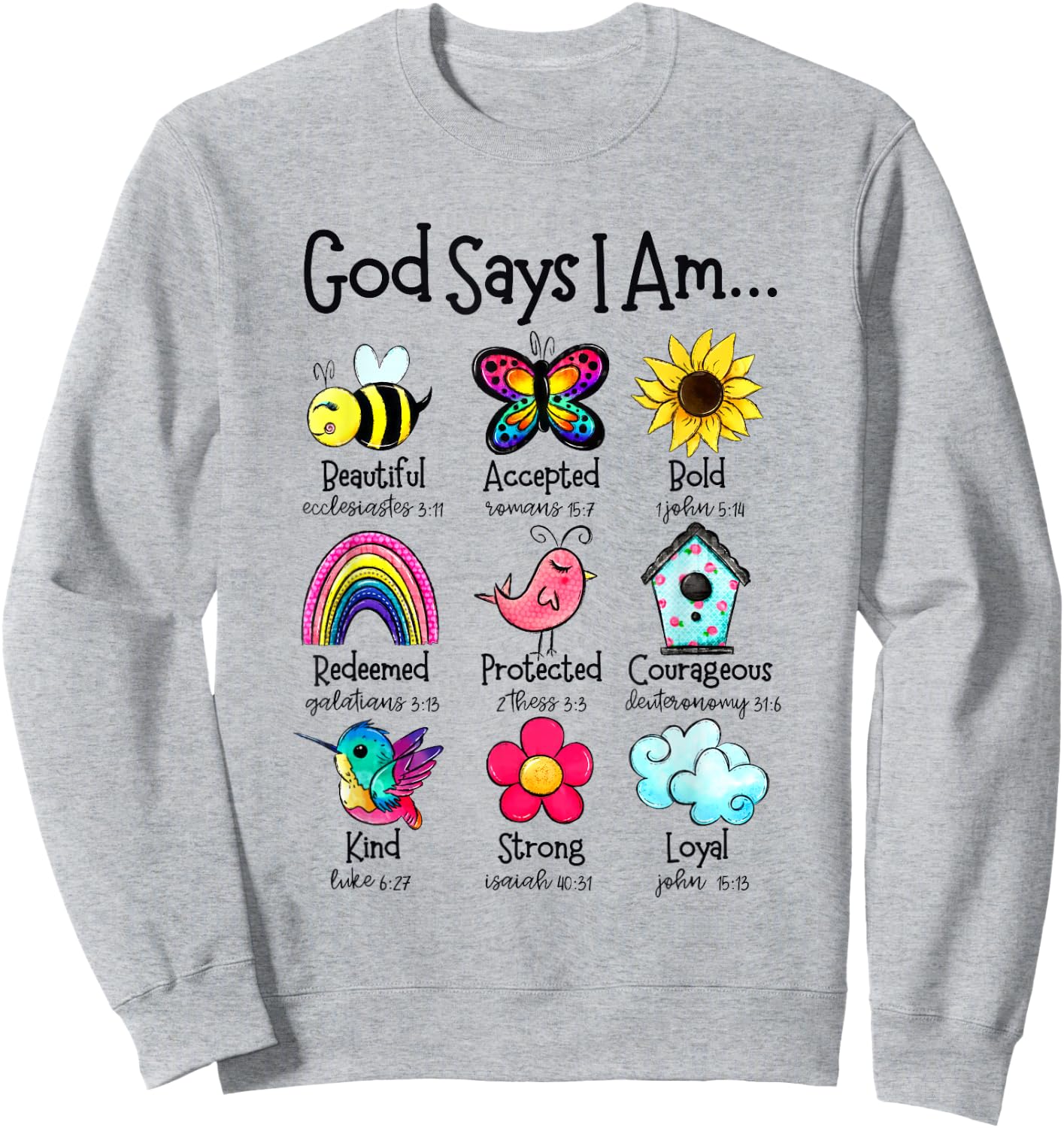 God Says I Am Bee Spring Christian Funny Easter Day Kids Sweatshirt - Sweatshirt | Ash