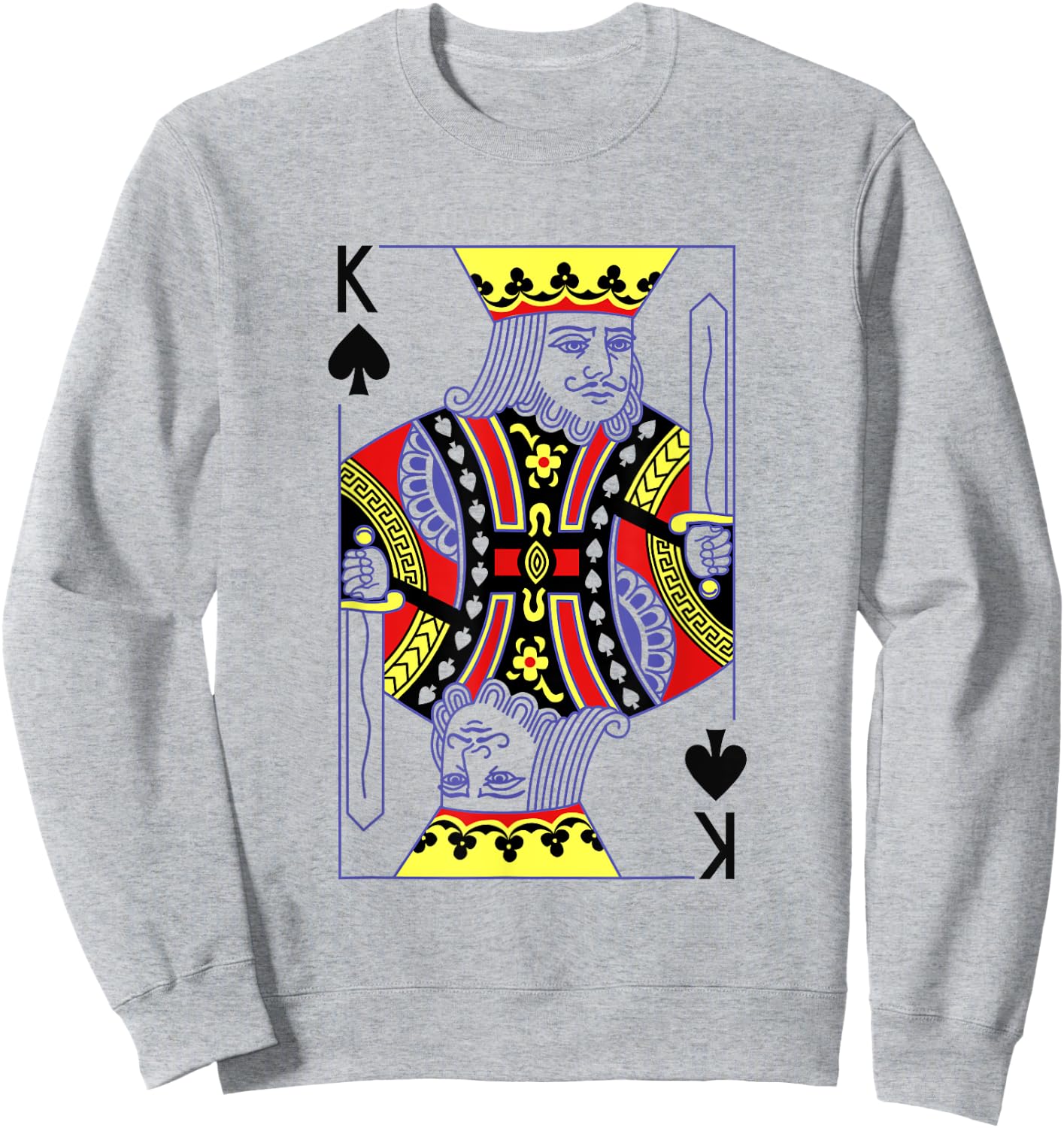 King Of Spades Royal Flush Costume Halloween Playing Cards Sweatshirt - Sweatshirt | Ash
