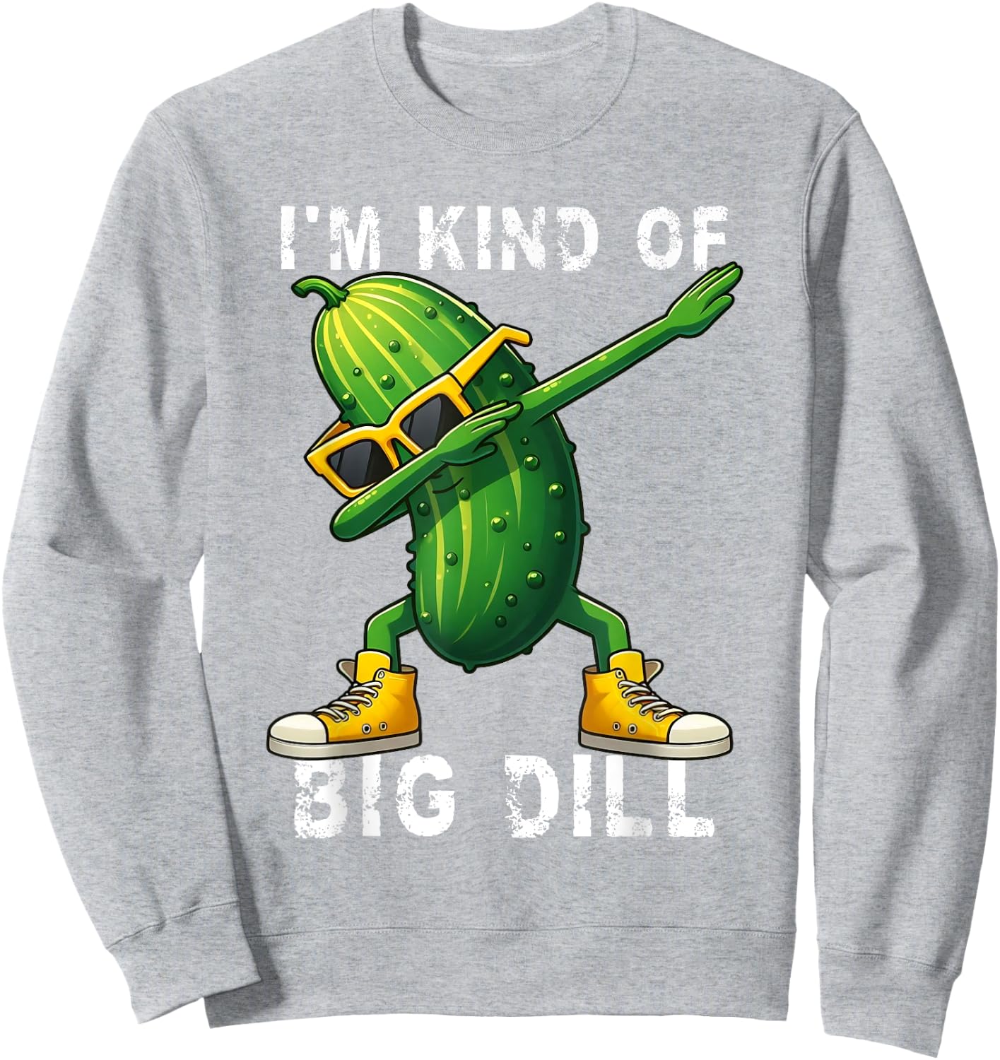 I’m Kind Of Big Dill Pickle Dabbing Halloween Cucumber Sweatshirt - Sweatshirt | Ash
