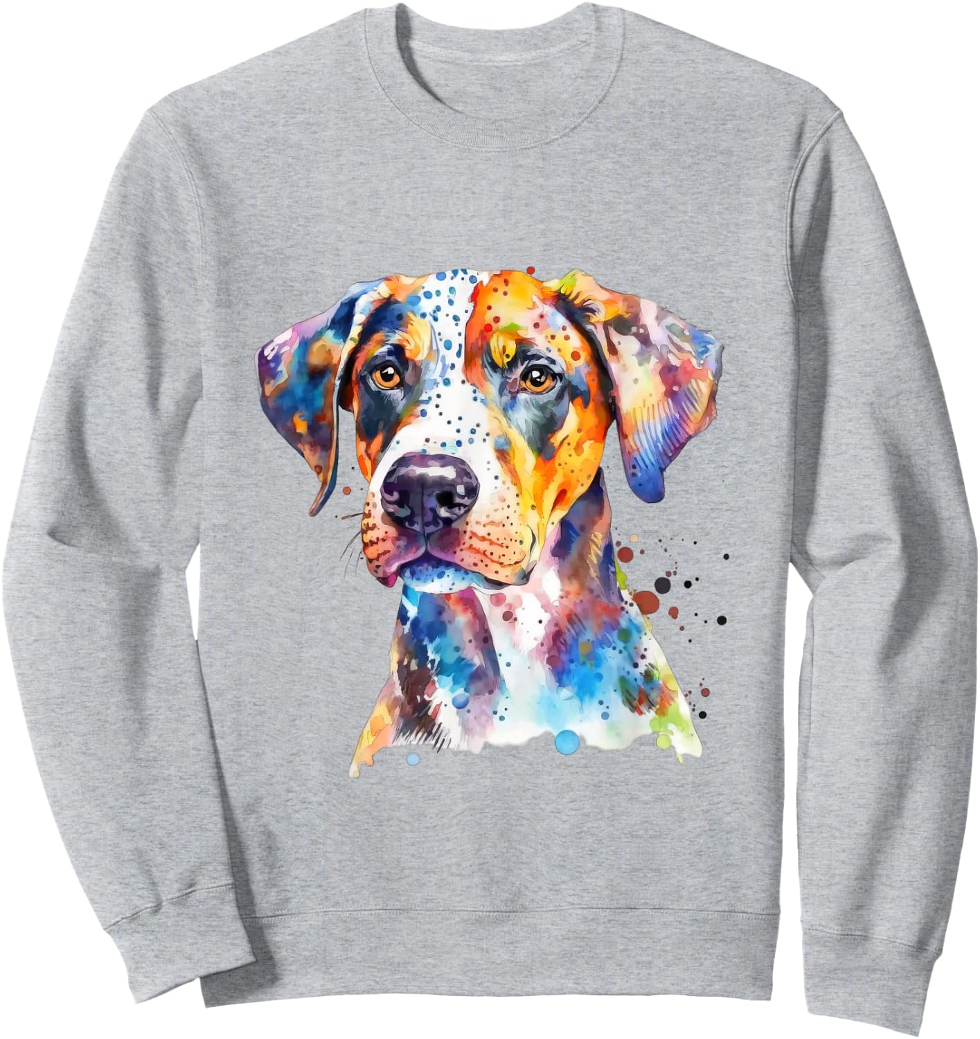 Catahoula Leopard Dog Colorful Watercolor Dog Men Women Kids Sweatshirt - Sweatshirt | Ash