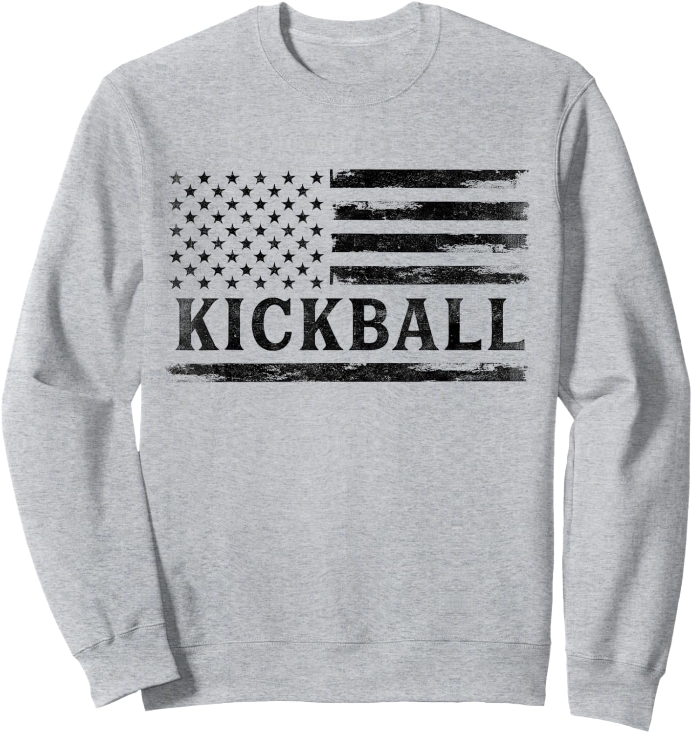Kickball Black Vintage USA Flag Coach Sweatshirt - Sweatshirt | Ash