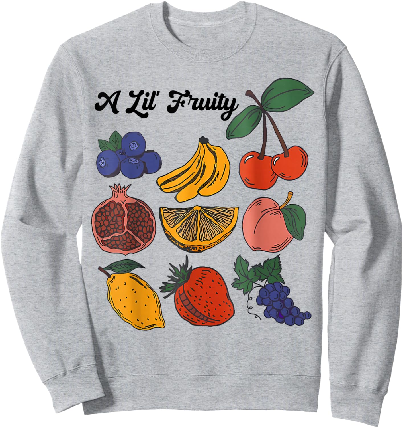 Kinda Fruity Lil Fruity Retro Style Fruits Lesbian Gay LGBTQ Sweatshirt - Sweatshirt | Ash