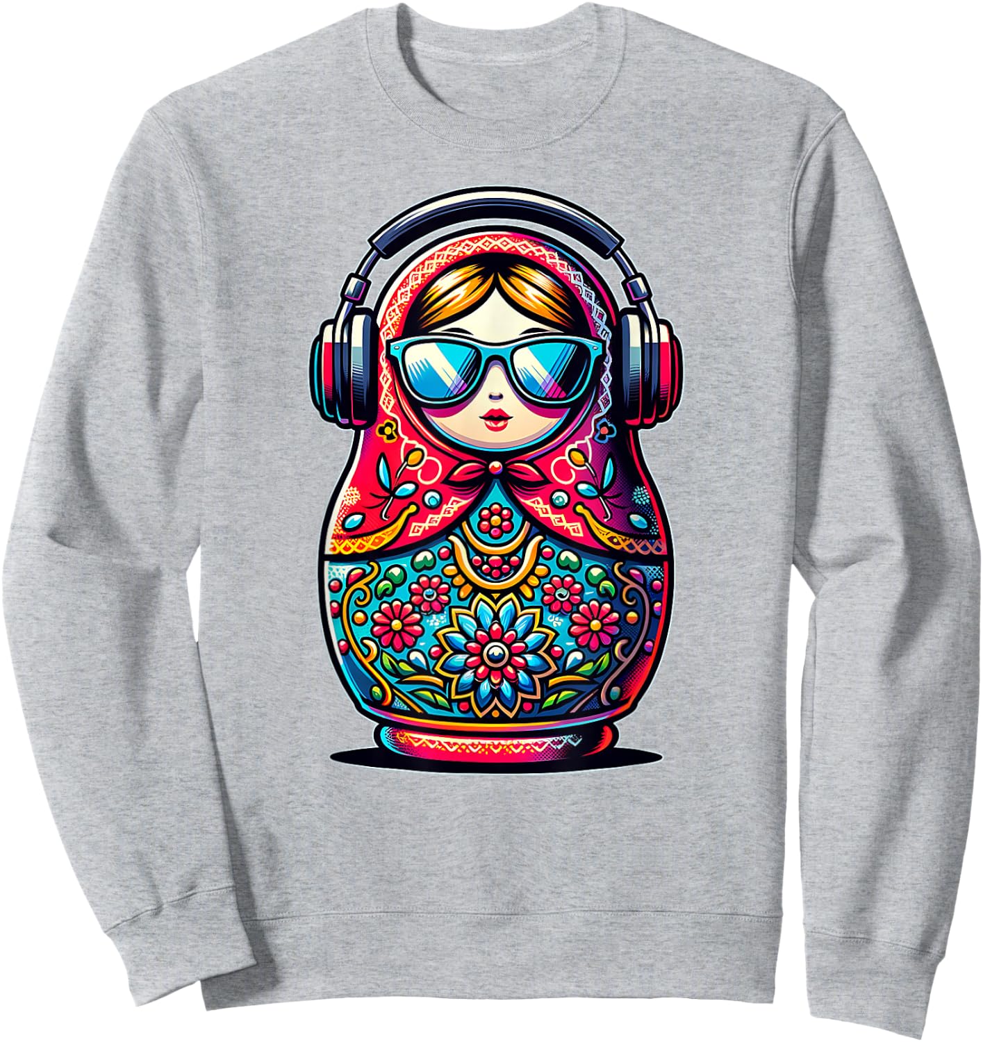 Russian Matryoshka Music Russia Russian Matryoshka Sweatshirt - Sweatshirt | Ash