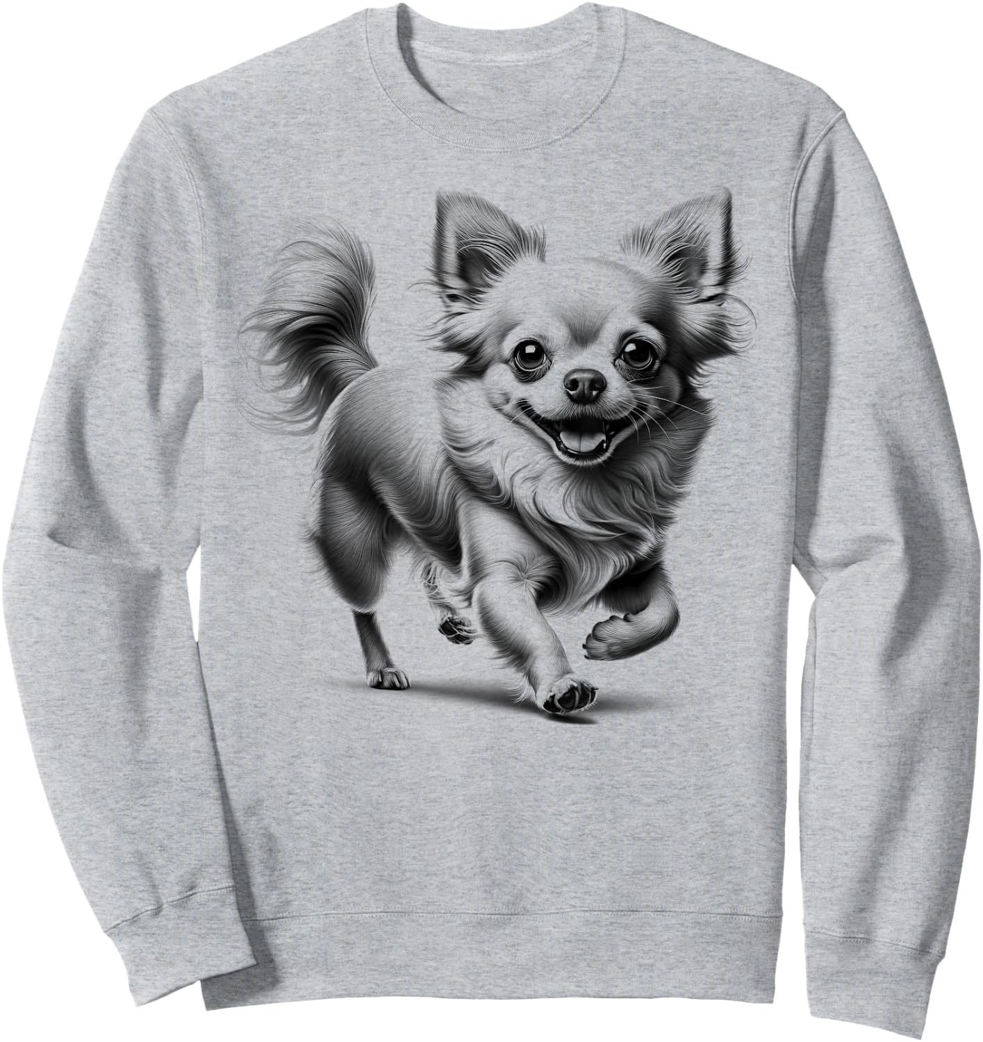 Super Cute Chihuahua Photorealistic Drawing Style Sweatshirt - Sweatshirt | Ash