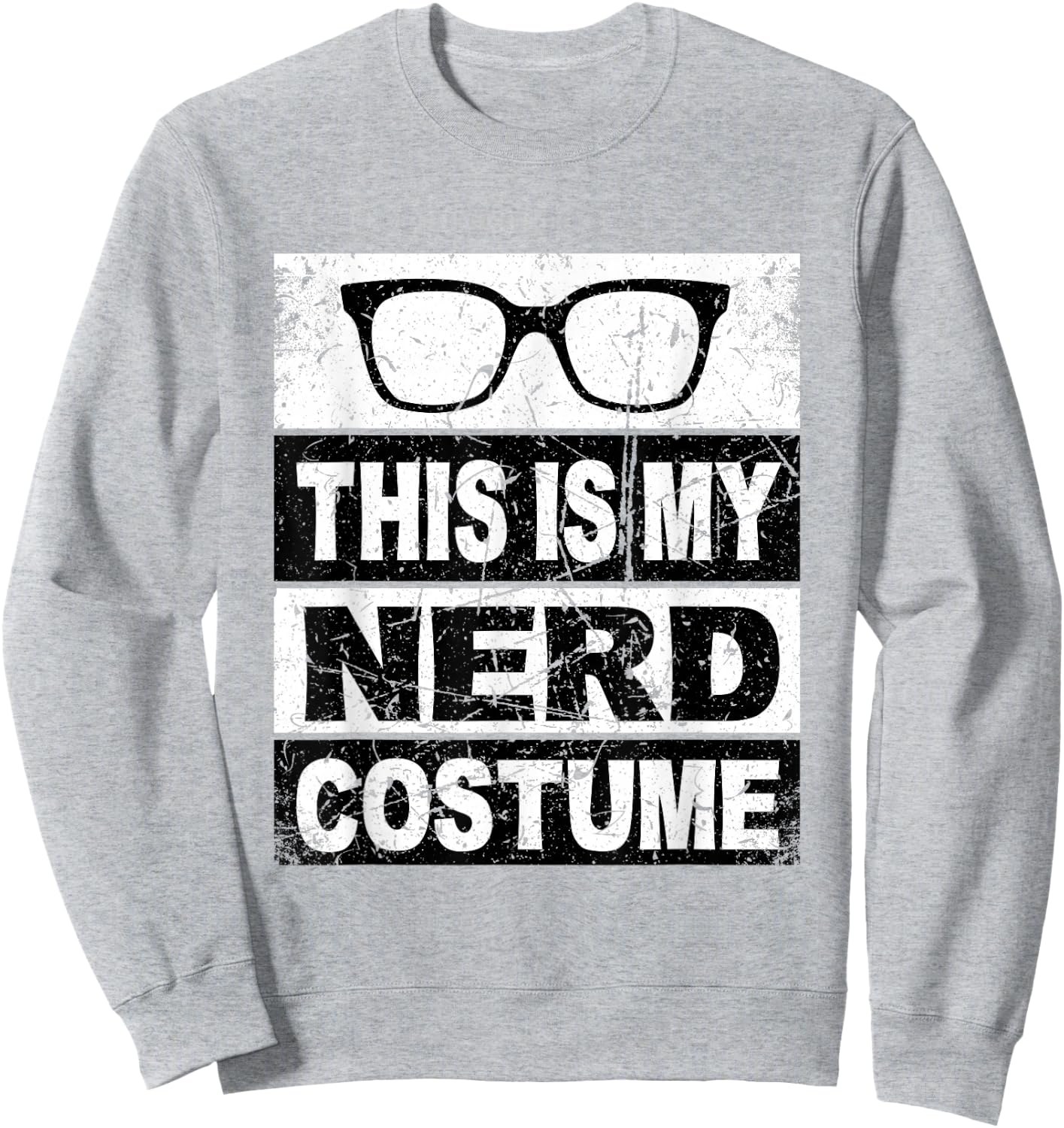 Retro Nerd Costume Kids Adult Men Boys Girl White Sweatshirt - Sweatshirt | Ash