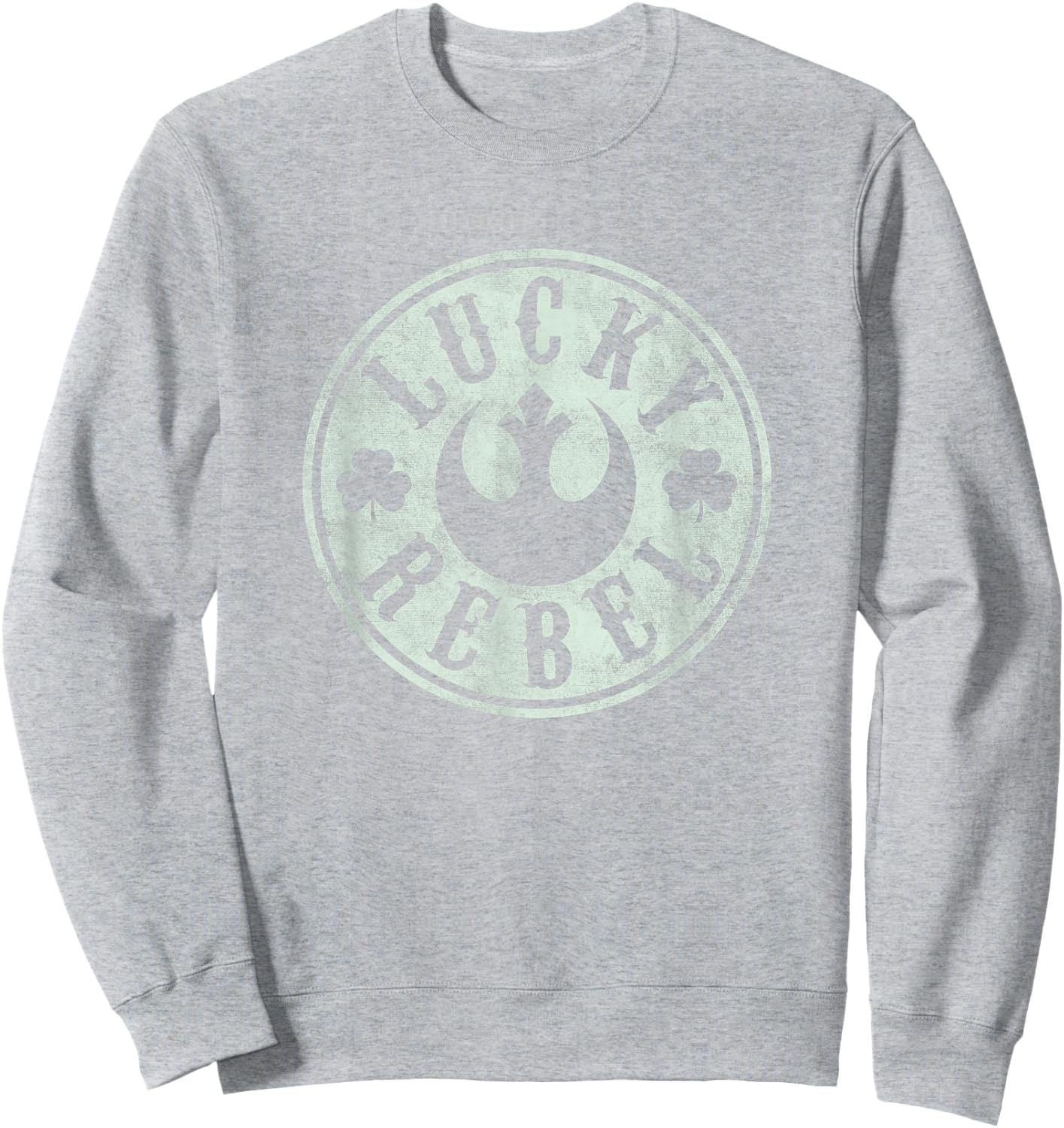 Star Wars Classic St. Patrick's Day Lucky Rebel Distressed Sweatshirt - Sweatshirt | Ash