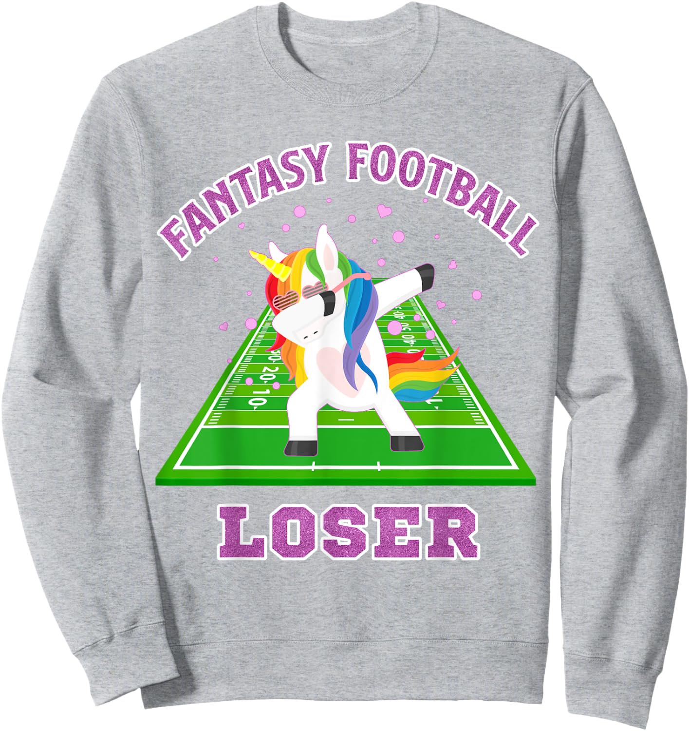 Fantasy Football Loser 2019 Unicorn Dab Football Gift Sweatshirt - Sweatshirt | Ash