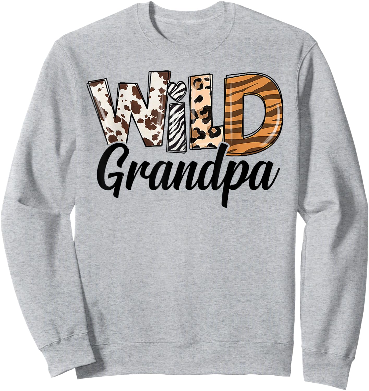 Wild Grandpa Birthday Family Bday Safari Zoo Jungle Animals Sweatshirt - Sweatshirt | Ash