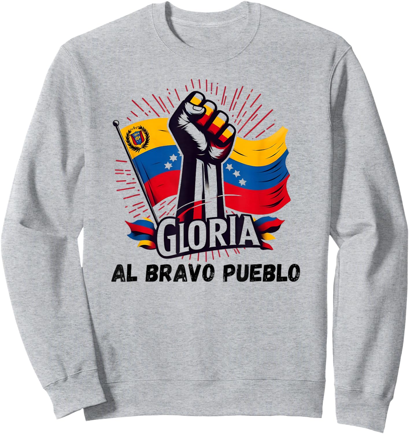 2025 Venezuela Gloria Al Bravo Venezuelan People Sweatshirt - Sweatshirt | Ash