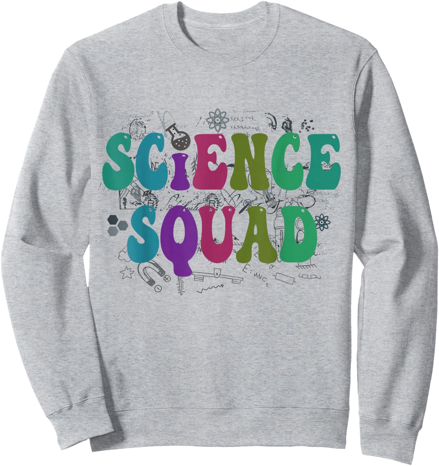 Retro SCIENCE SQUAD Groovy Technology Crew STEMinist Team Sweatshirt - Sweatshirt | Ash
