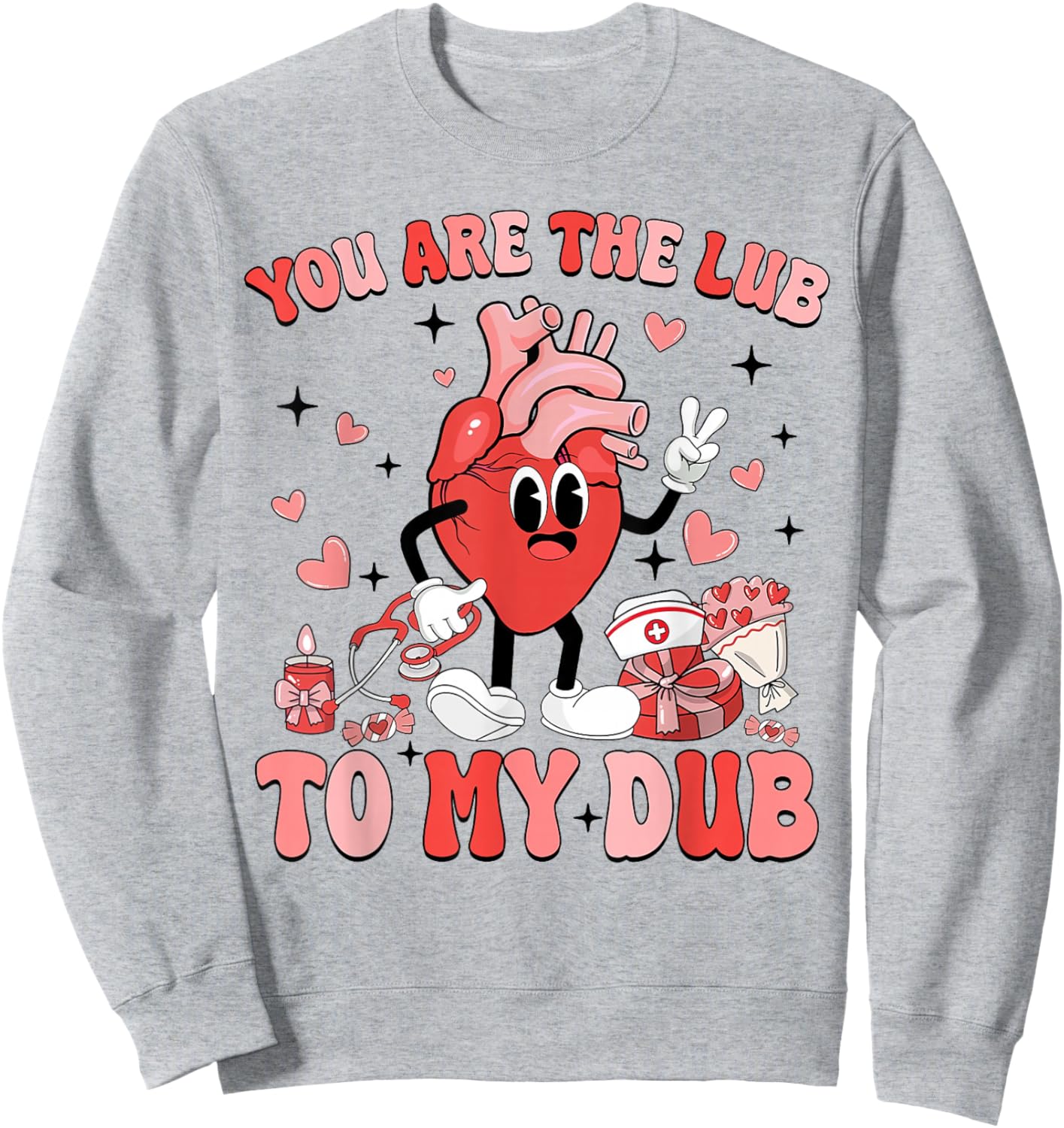 Youre The Lube To My Dub CVICU Nurse Valentine Cardiac Nurse Sweatshirt - Sweatshirt | Ash