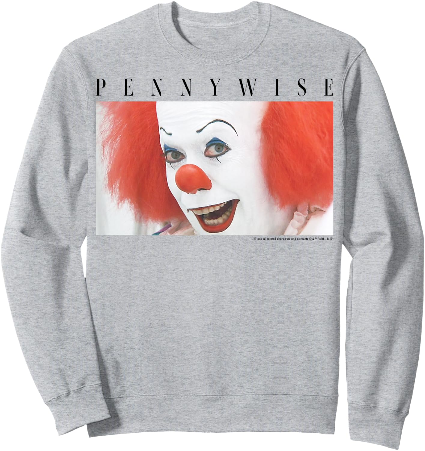 It Miniseries Pennywise Portrait Panel Sweatshirt - Sweatshirt | Ash