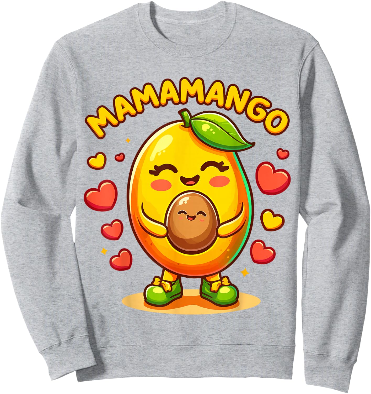 Mamamango Mother and Baby Mango Mom Pregnancy Sweatshirt - Sweatshirt | Ash