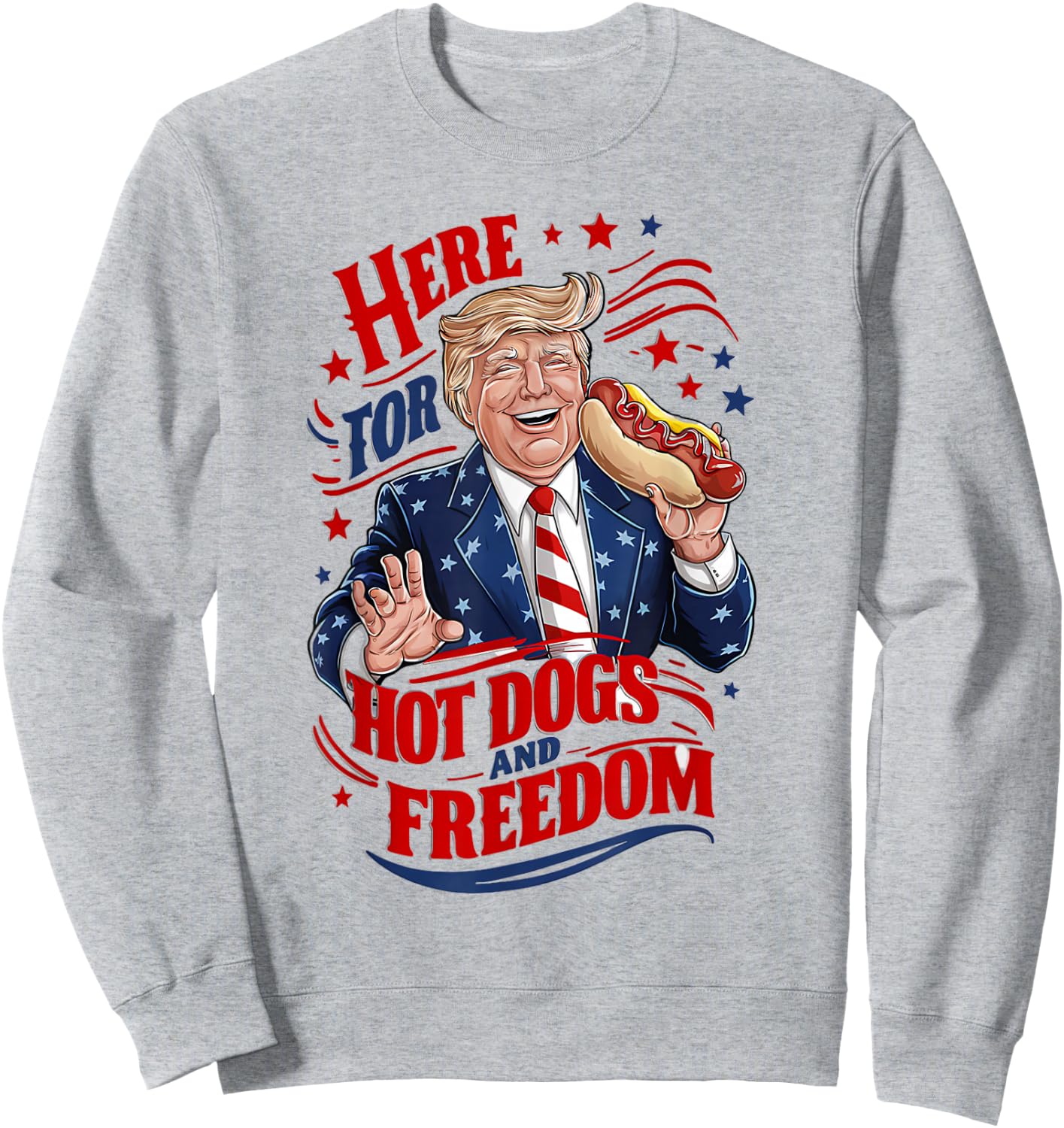 2024 Election July 4th Funny Here For Hot Dogs and Freedom Sweatshirt - Sweatshirt | Ash