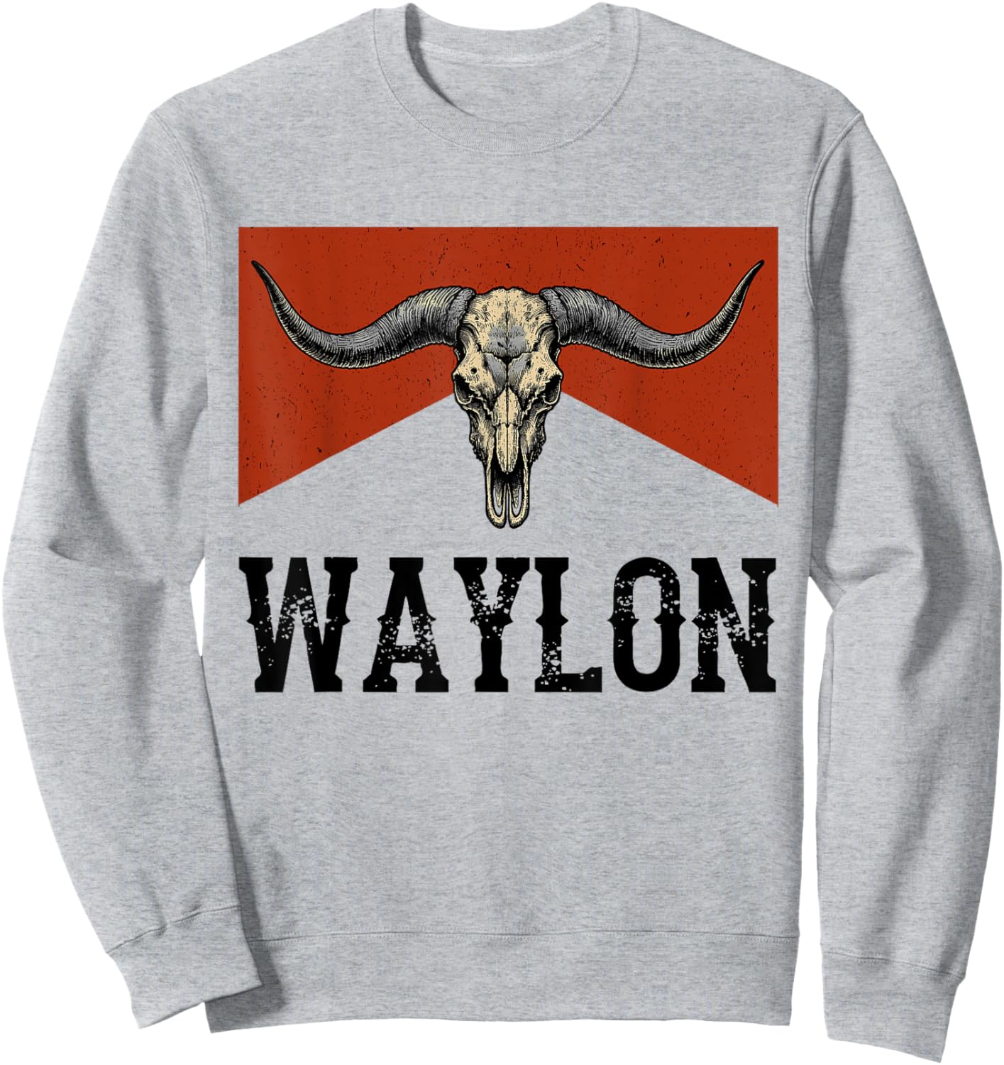 Vintage Waylon Name Distressed Retro Styles 70s 80s Gifts Sweatshirt - Sweatshirt | Ash