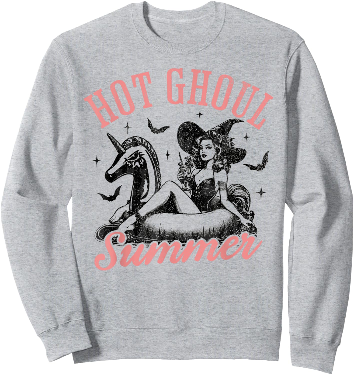 Women Funny Halloween Hot Ghoul Summer Summerween Sweatshirt - Sweatshirt | Ash
